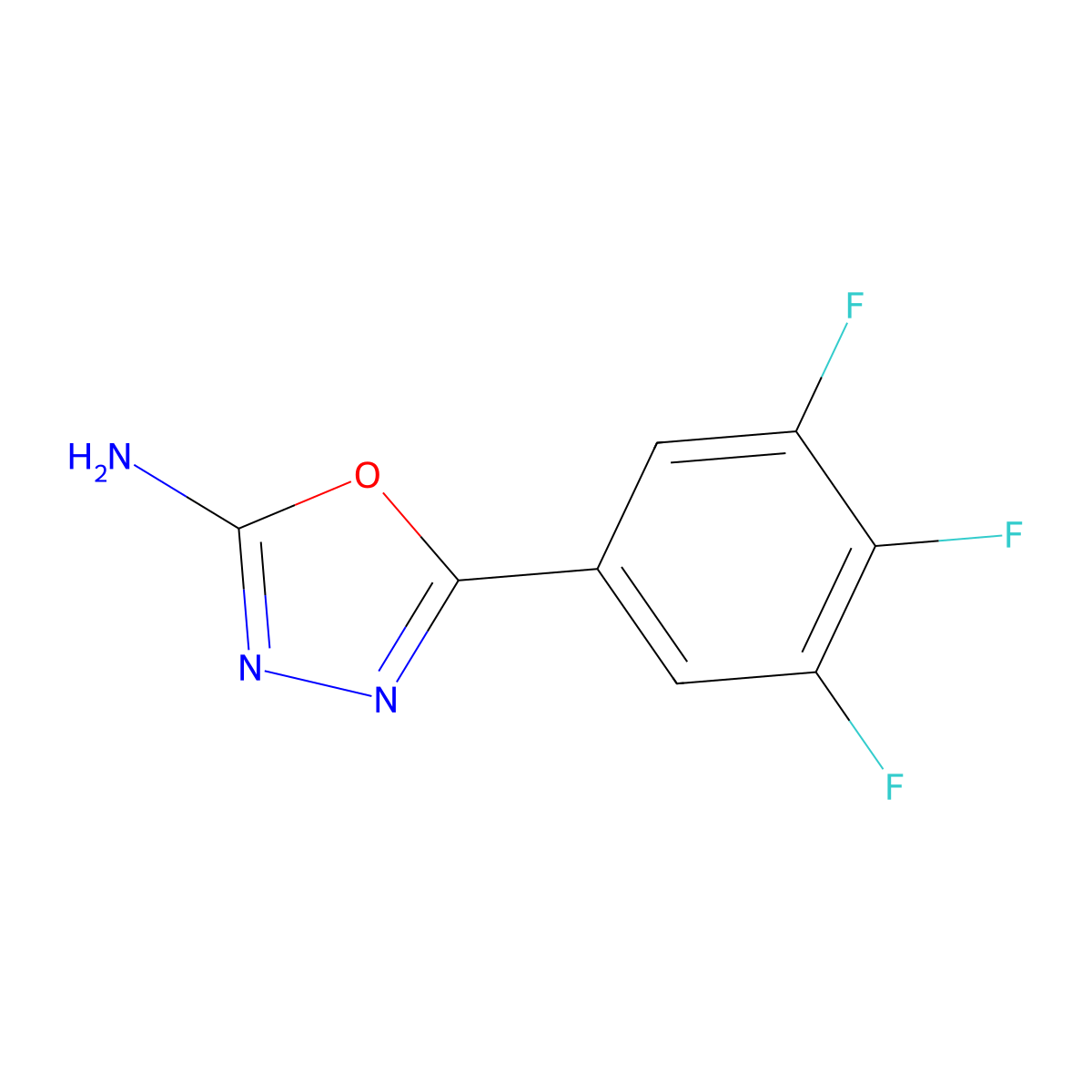 5-(3,4,5-Trifluorophenyl)-1,3,4-oxadiazol-2-amine molecular structure, CAS 1340040-21-2