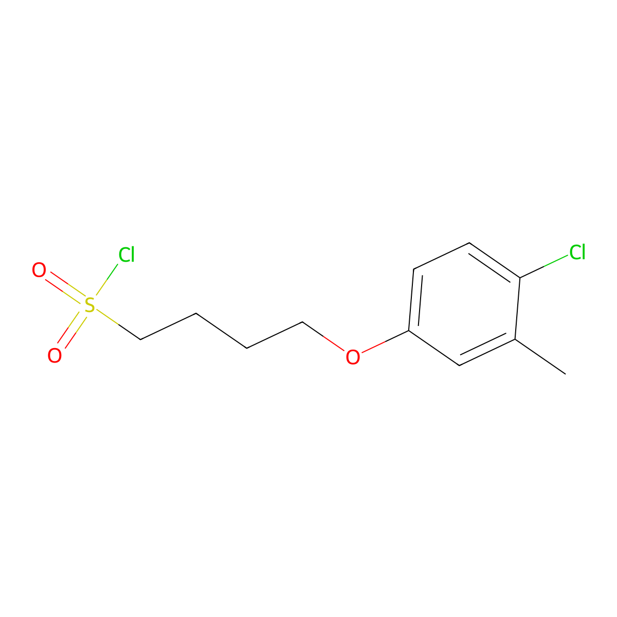 4-(4-Chloro-3-methylphenoxy)butane-1-sulfonyl chloride molecular structure, CAS 1340044-27-0