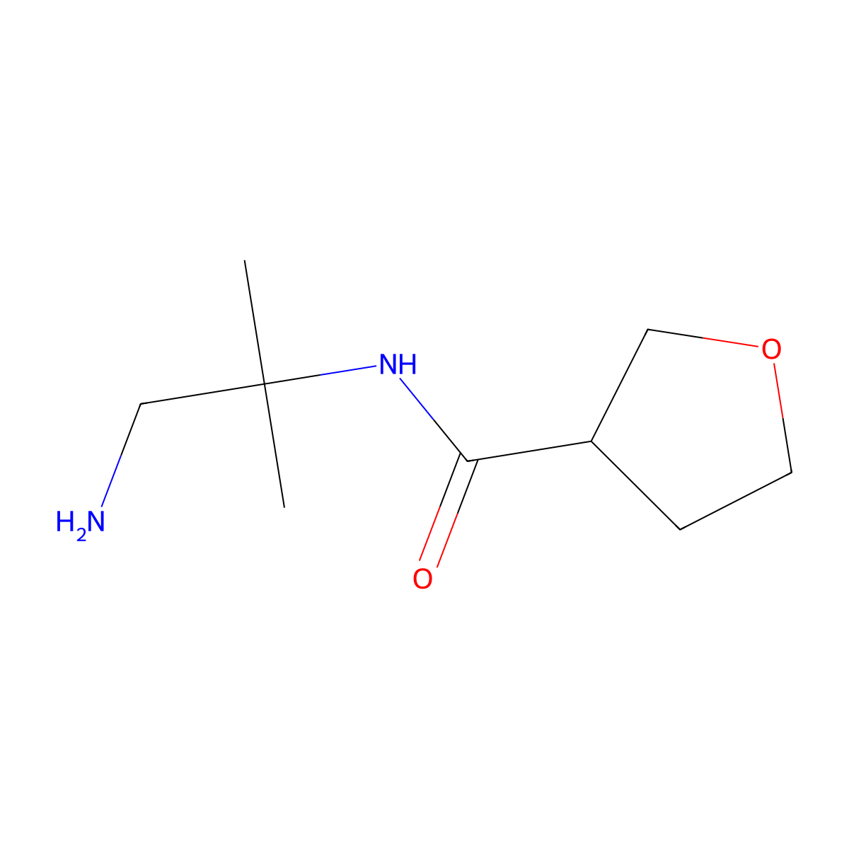 N-(1-amino-2-methylpropan-2-yl)oxolane-3-carboxamide molecular structure, CAS 1340044-63-4