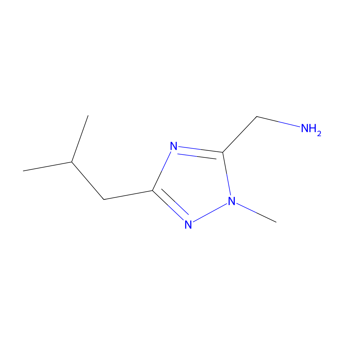 (3-Isobutyl-1-methyl-1h-1,2,4-triazol-5-yl)methanamine molecular structure, CAS 1340044-70-3