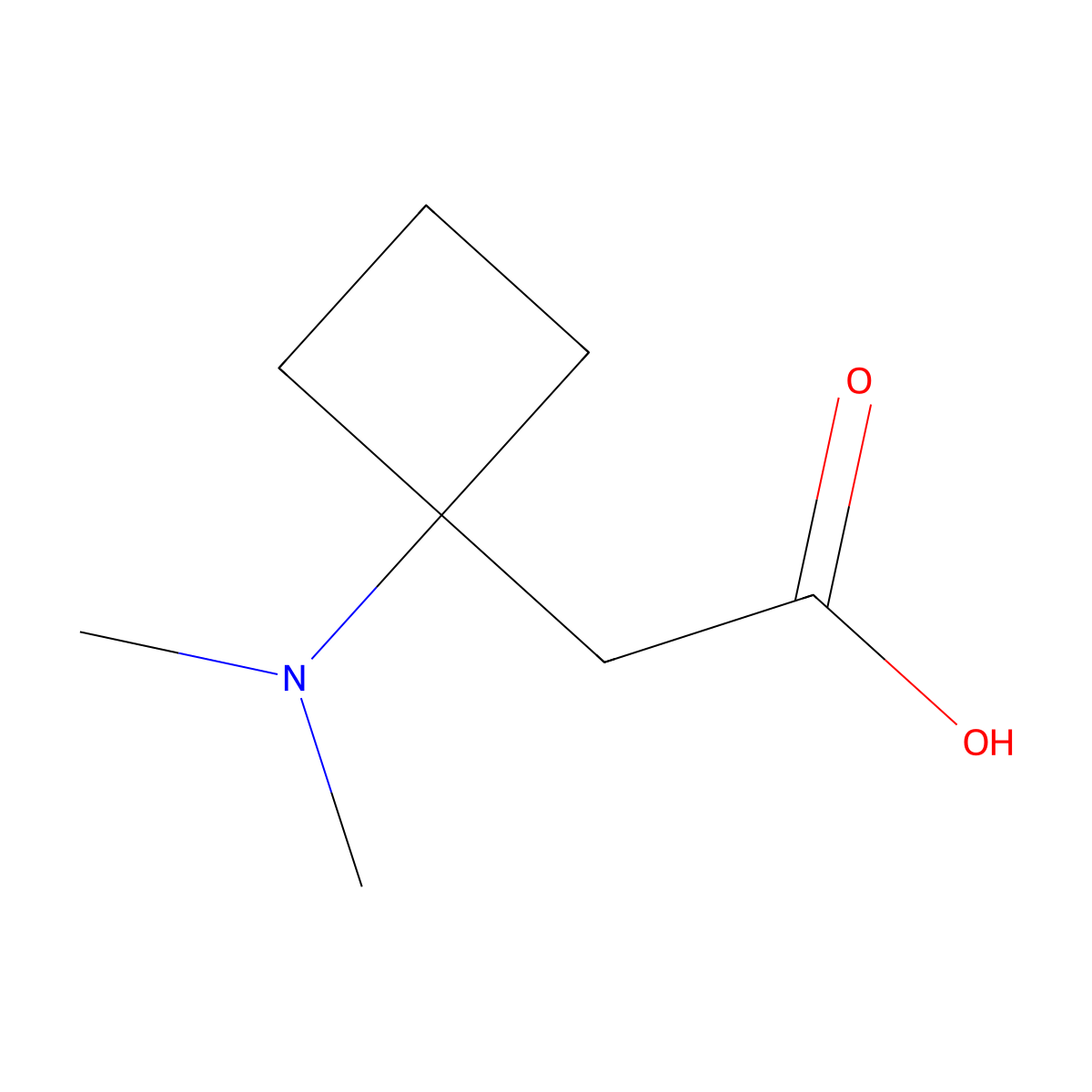 2-[1-(Dimethylamino)cyclobutyl]acetic acid molecular structure, CAS 1340045-23-9