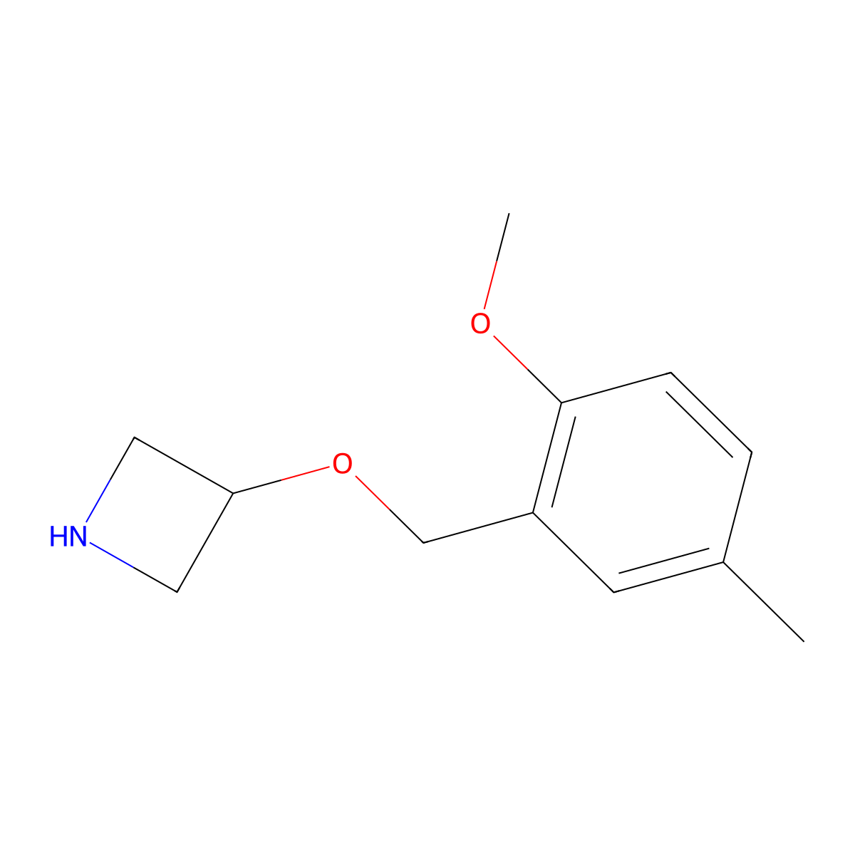 3-((2-Methoxy-5-methylbenzyl)oxy)azetidine molecular structure, CAS 1340048-09-0