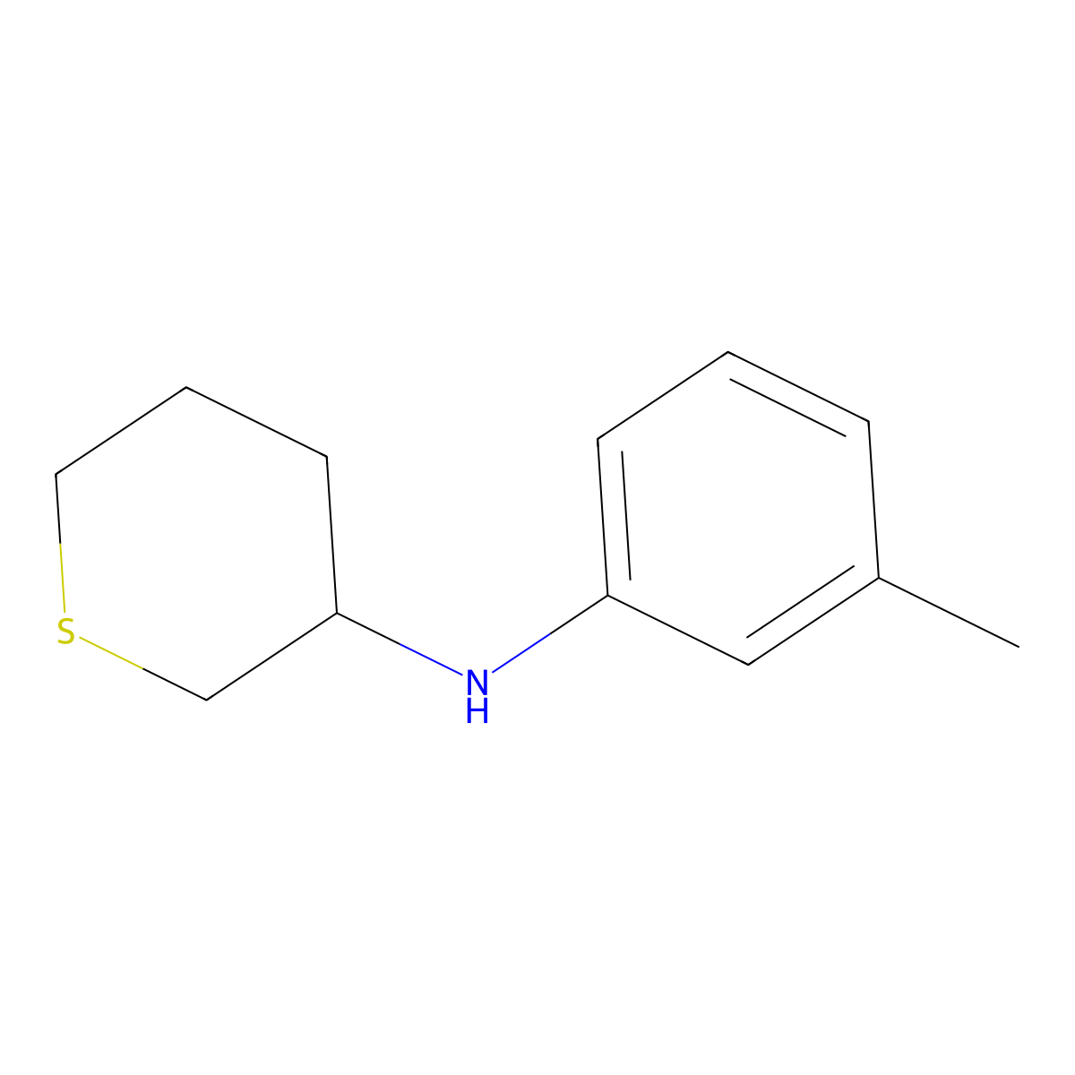 N-(3-methylphenyl)thian-3-amine molecular structure, CAS 1340051-23-1