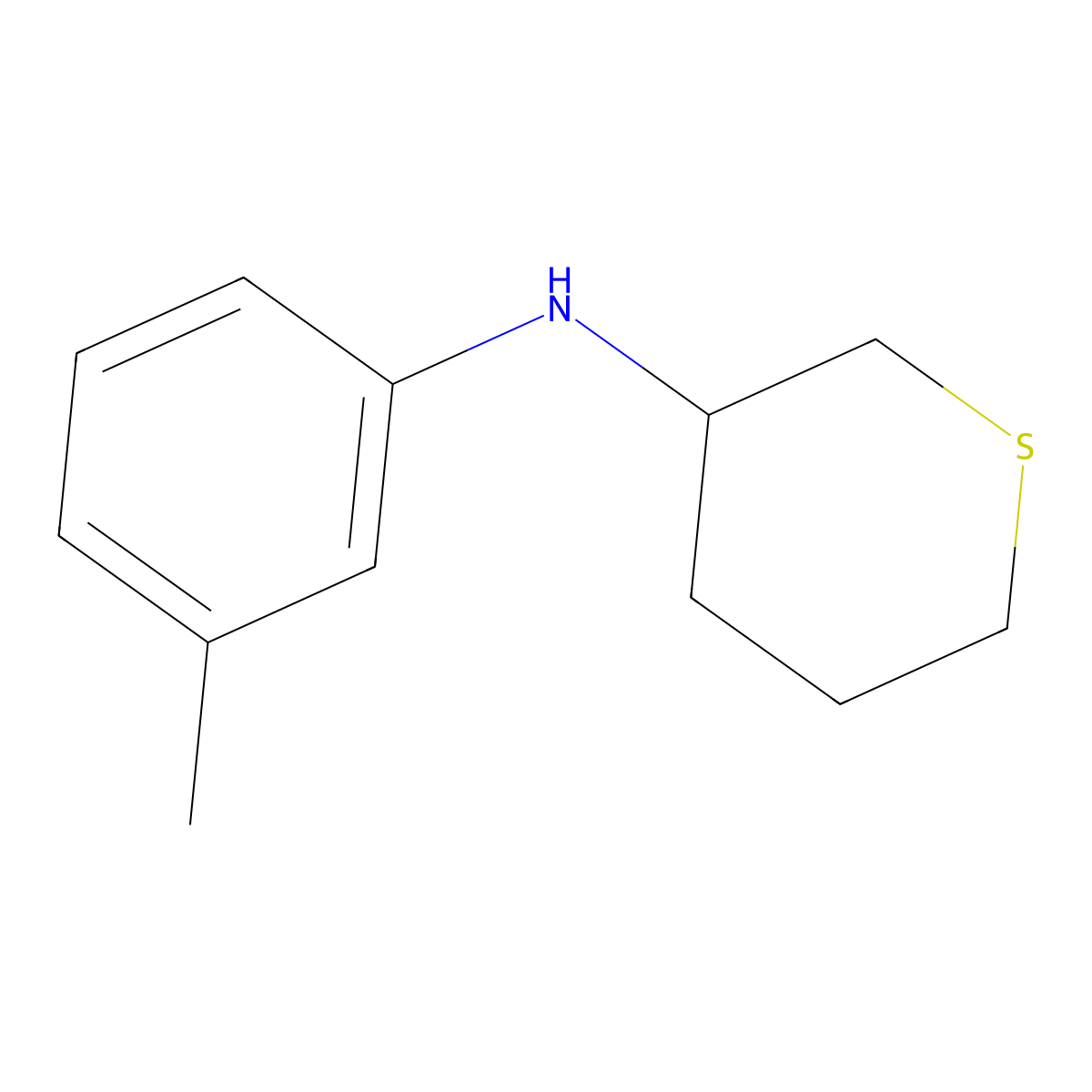 N-(3-methylphenyl)thian-3-amine molecular structure, CAS 1340051-23-1