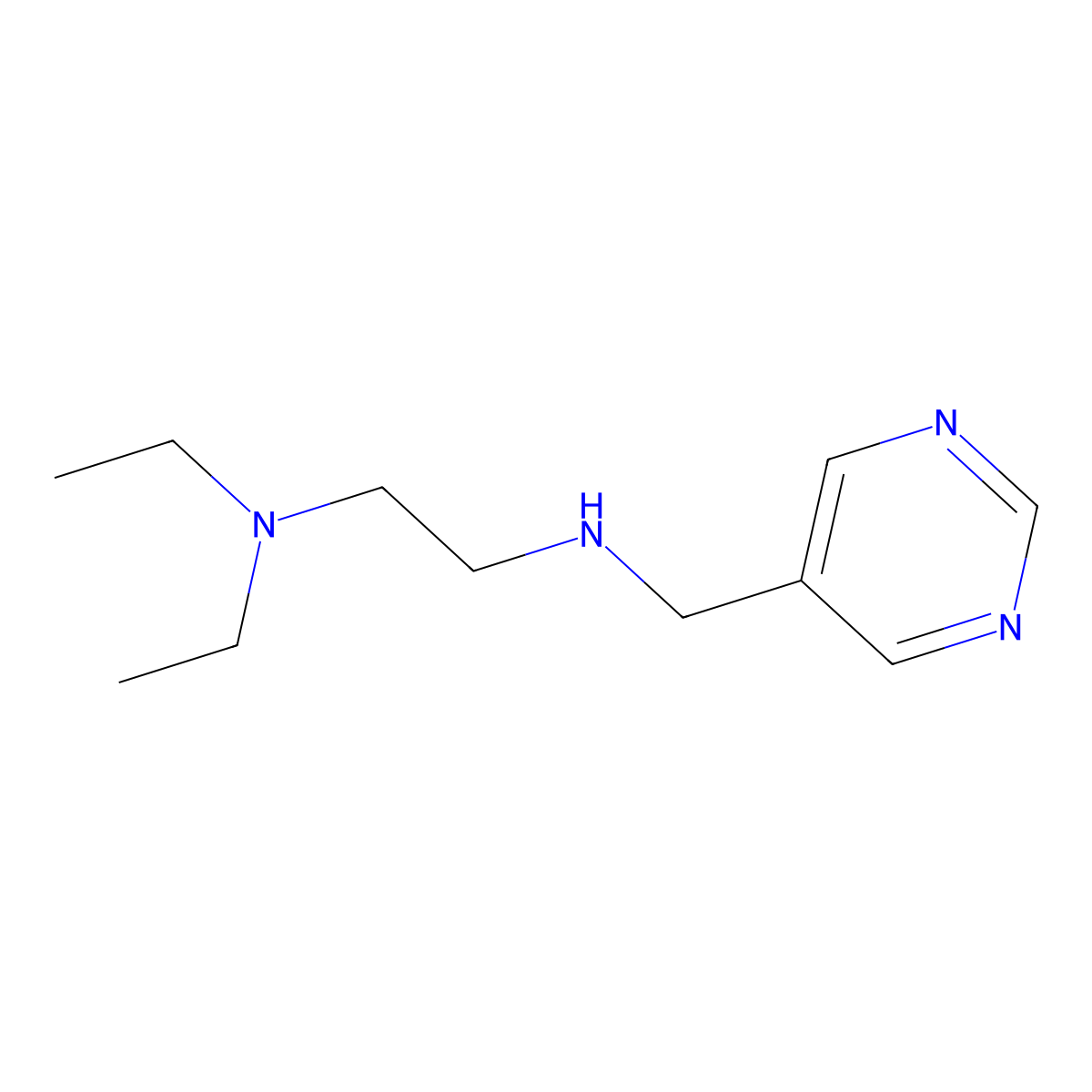 [2-(Diethylamino)ethyl][(pyrimidin-5-yl)methyl]amine molecular structure, CAS 1340051-24-2