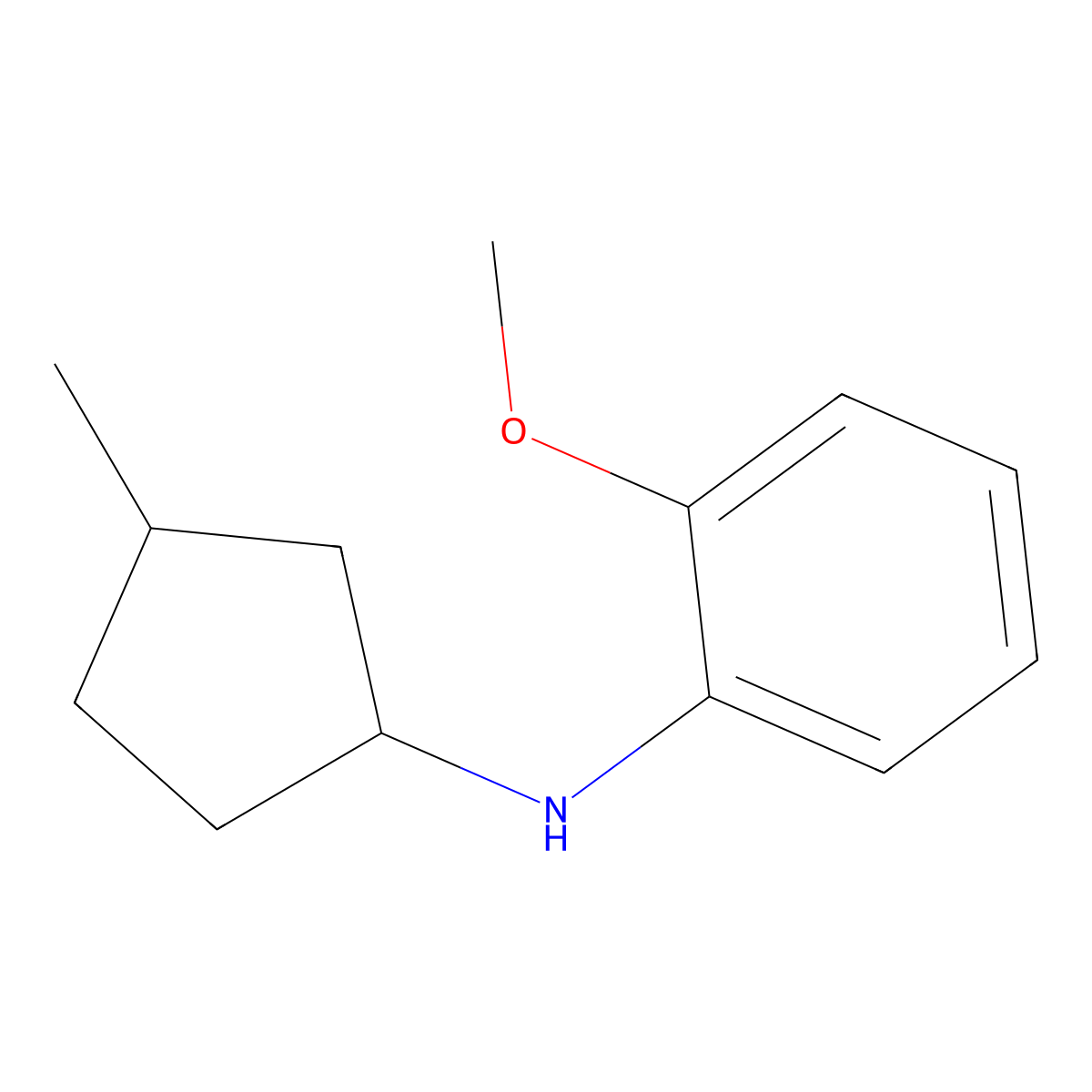 2-methoxy-N-(3-methylcyclopentyl)aniline molecular structure, CAS 1340054-20-7