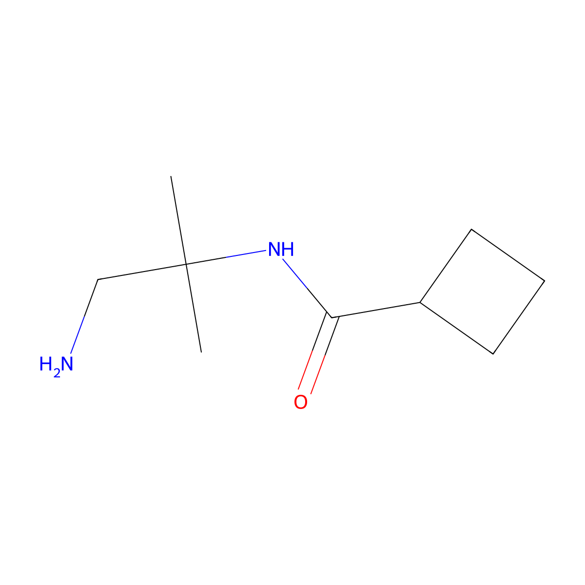 N-(1-amino-2-methylpropan-2-yl)cyclobutanecarboxamide molecular structure, CAS 1340055-19-7