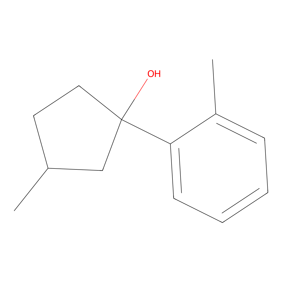 3-Methyl-1-(2-methylphenyl)cyclopentan-1-ol molecular structure, CAS 1340055-26-6