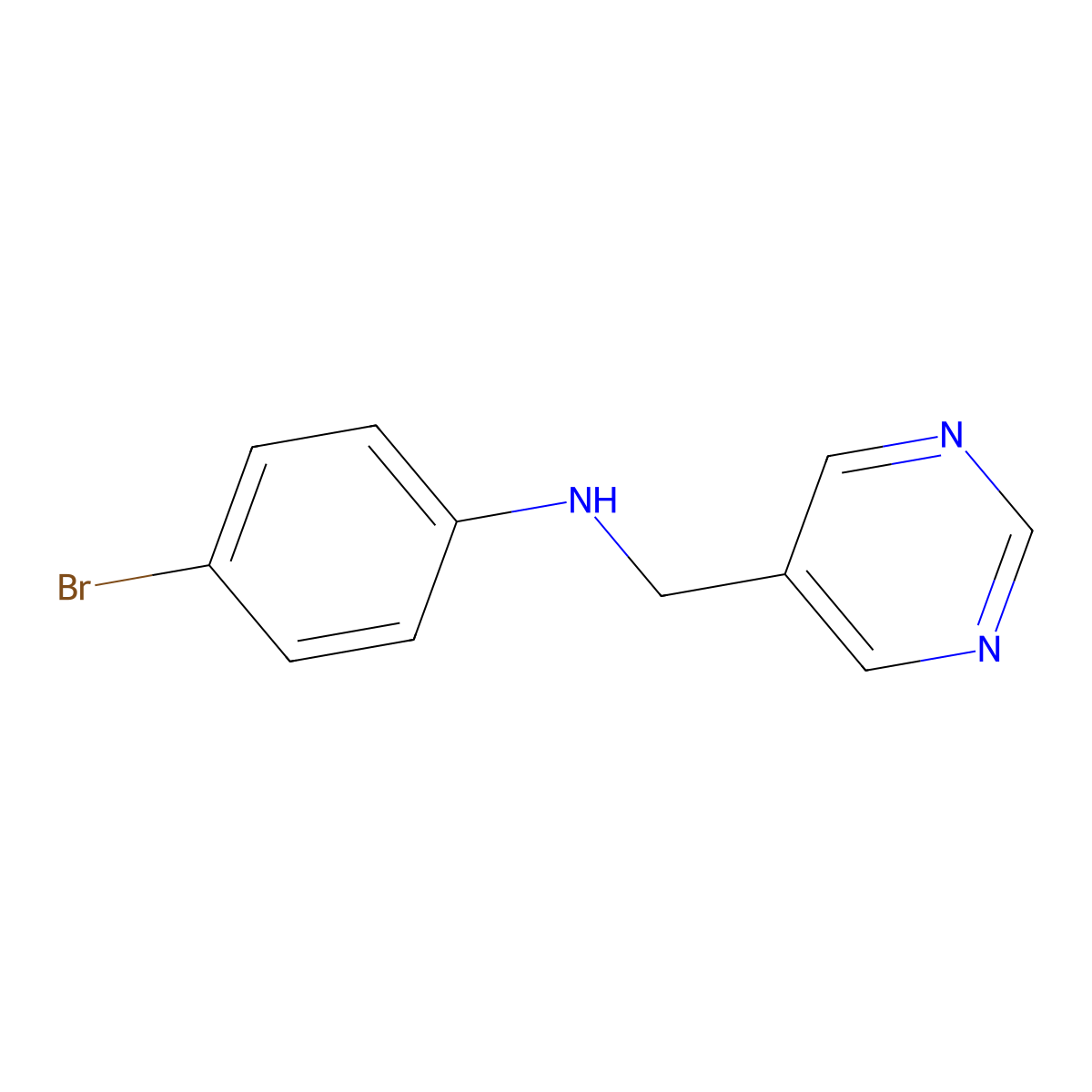 4-bromo-N-[(pyrimidin-5-yl)methyl]aniline molecular structure, CAS 1340055-77-7