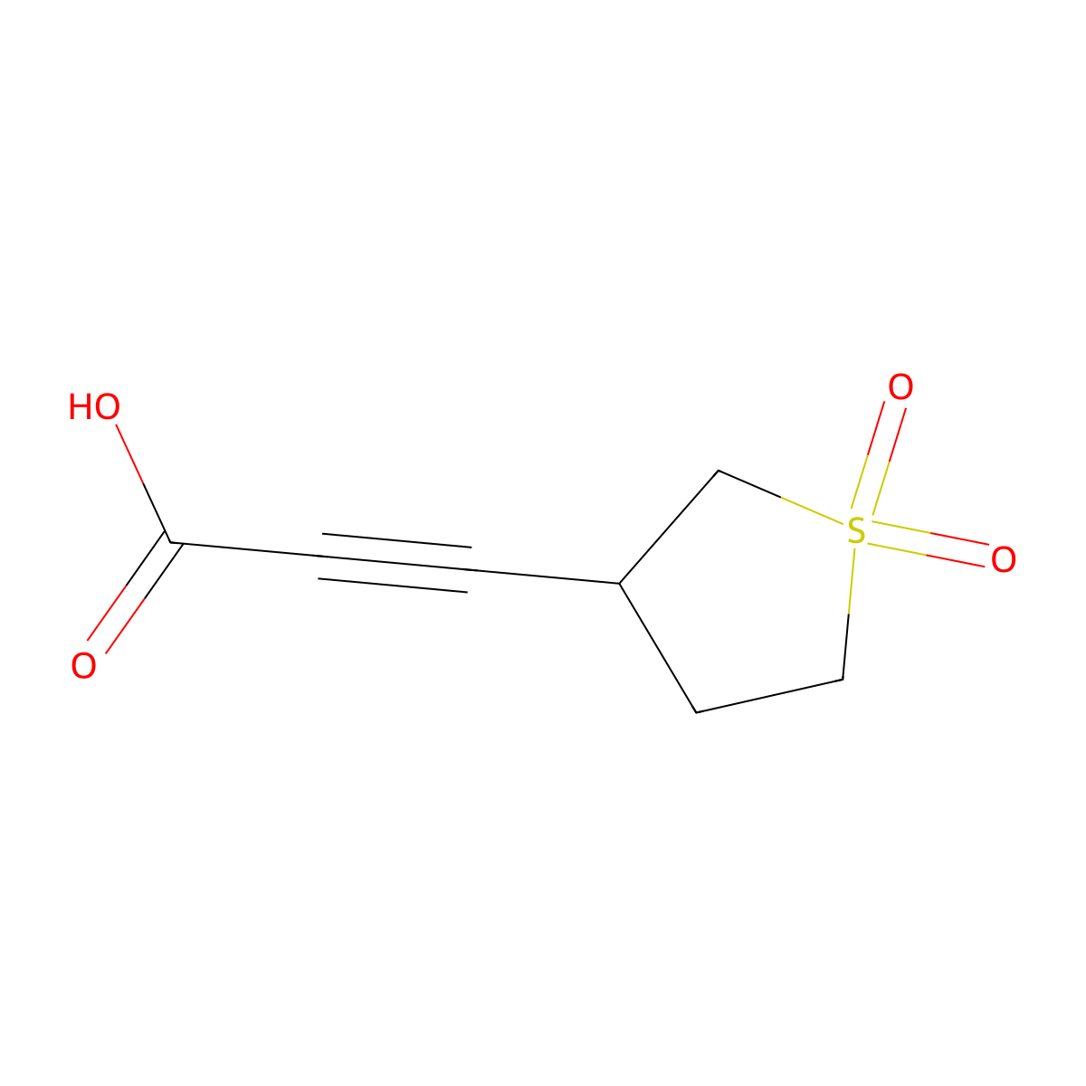 3-(1,1-Dioxo-1lambda6-thiolan-3-yl)prop-2-ynoic acid molecular structure, CAS 1340056-37-2