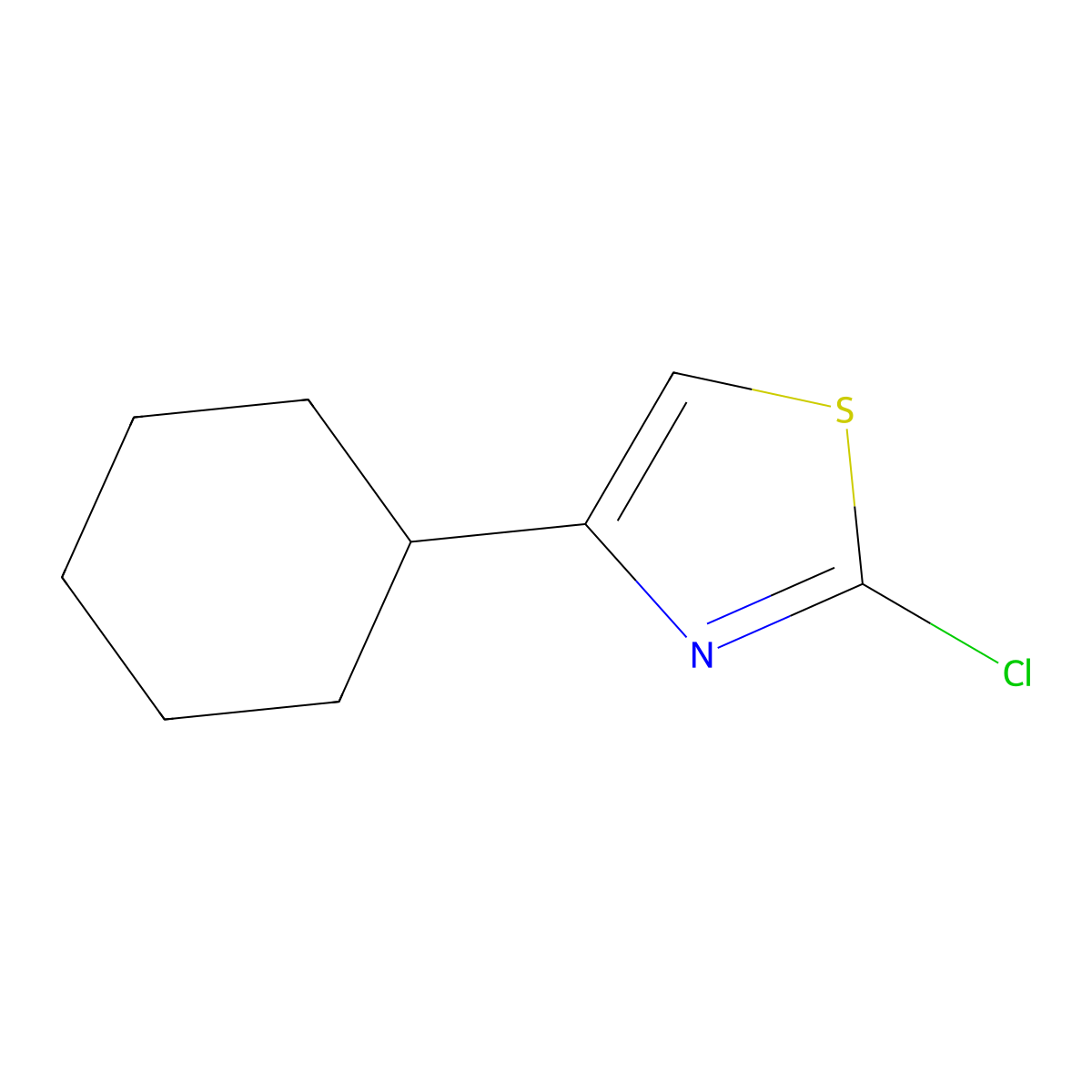 2-Chloro-4-cyclohexyl-1,3-thiazole molecular structure, CAS 1340056-61-2