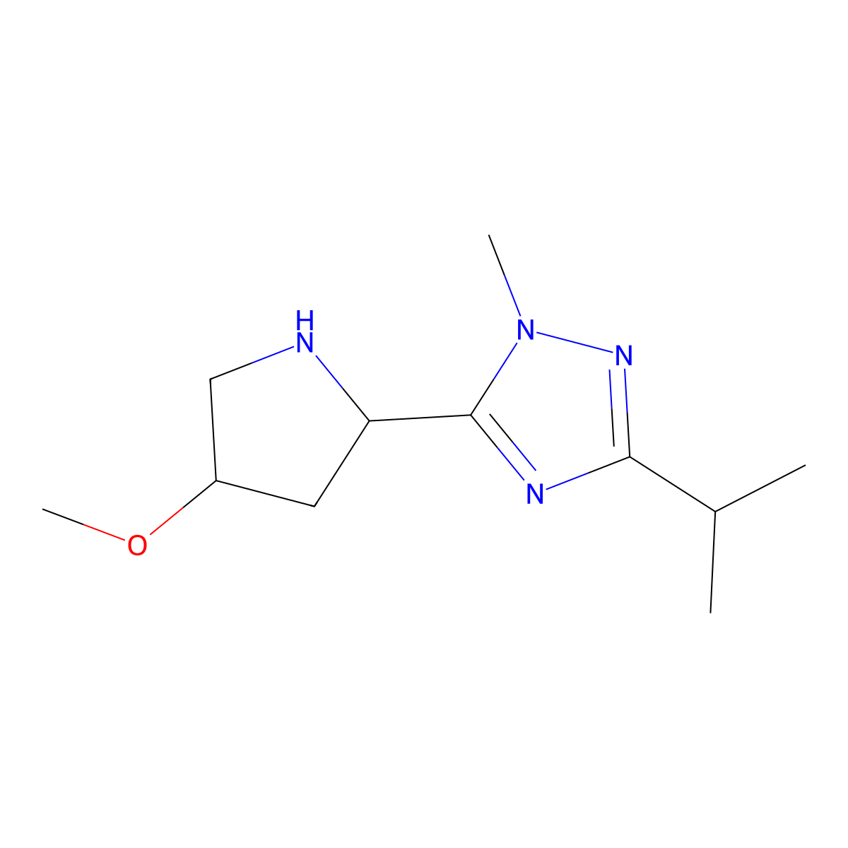 3-Isopropyl-5-(4-methoxypyrrolidin-2-yl)-1-methyl-1h-1,2,4-triazole molecular structure, CAS 1340056-79-2