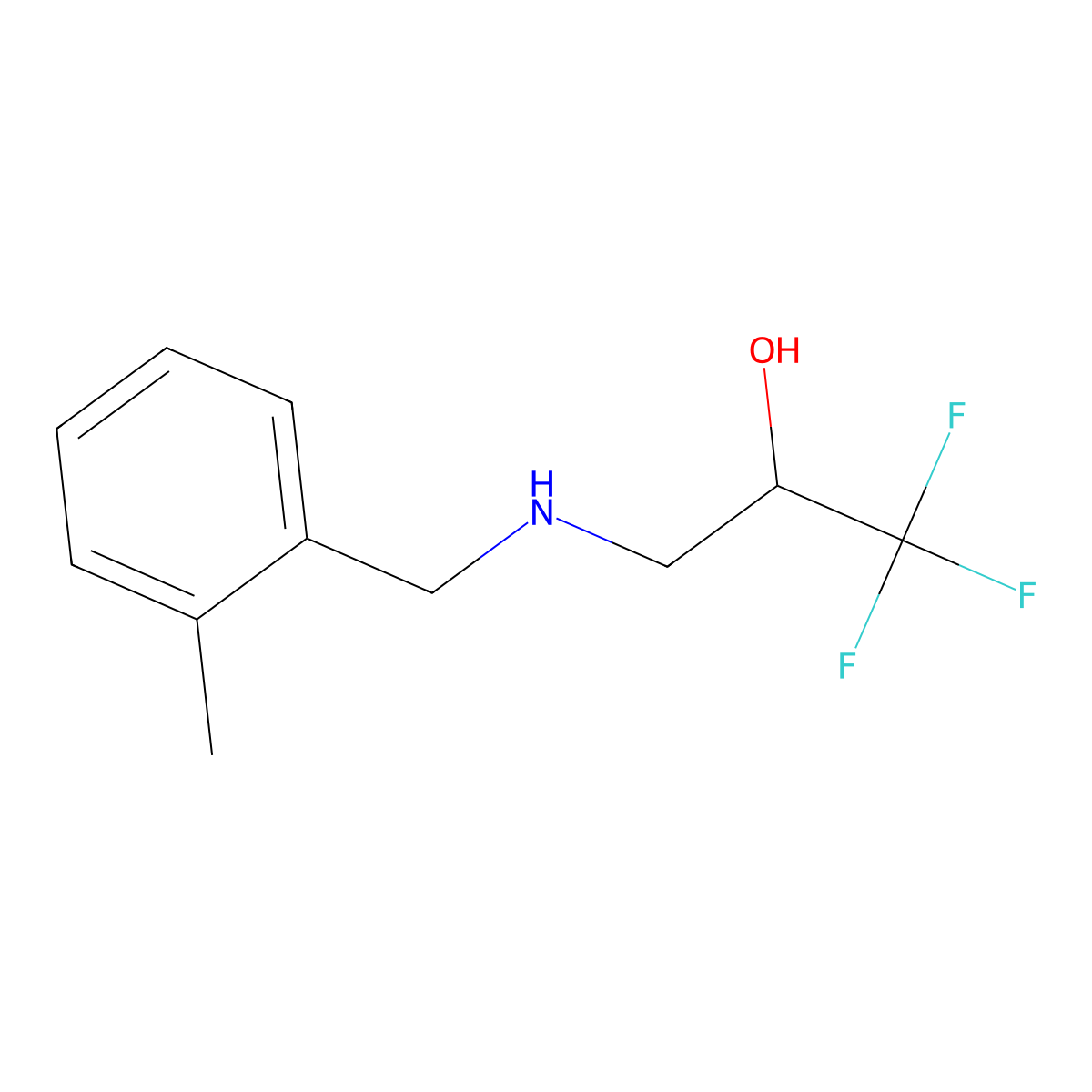 1,1,1-Trifluoro-3-((2-methylbenzyl)amino)propan-2-ol molecular structure, CAS 1340057-19-3