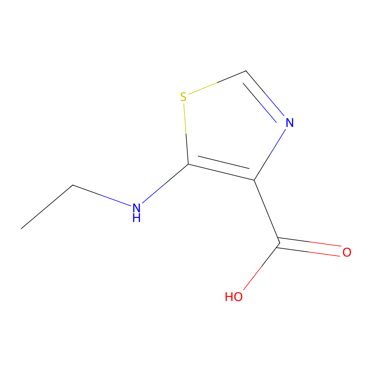 5-(Ethylamino)-1,3-thiazole-4-carboxylic acid molecular structure, CAS 1340058-75-4