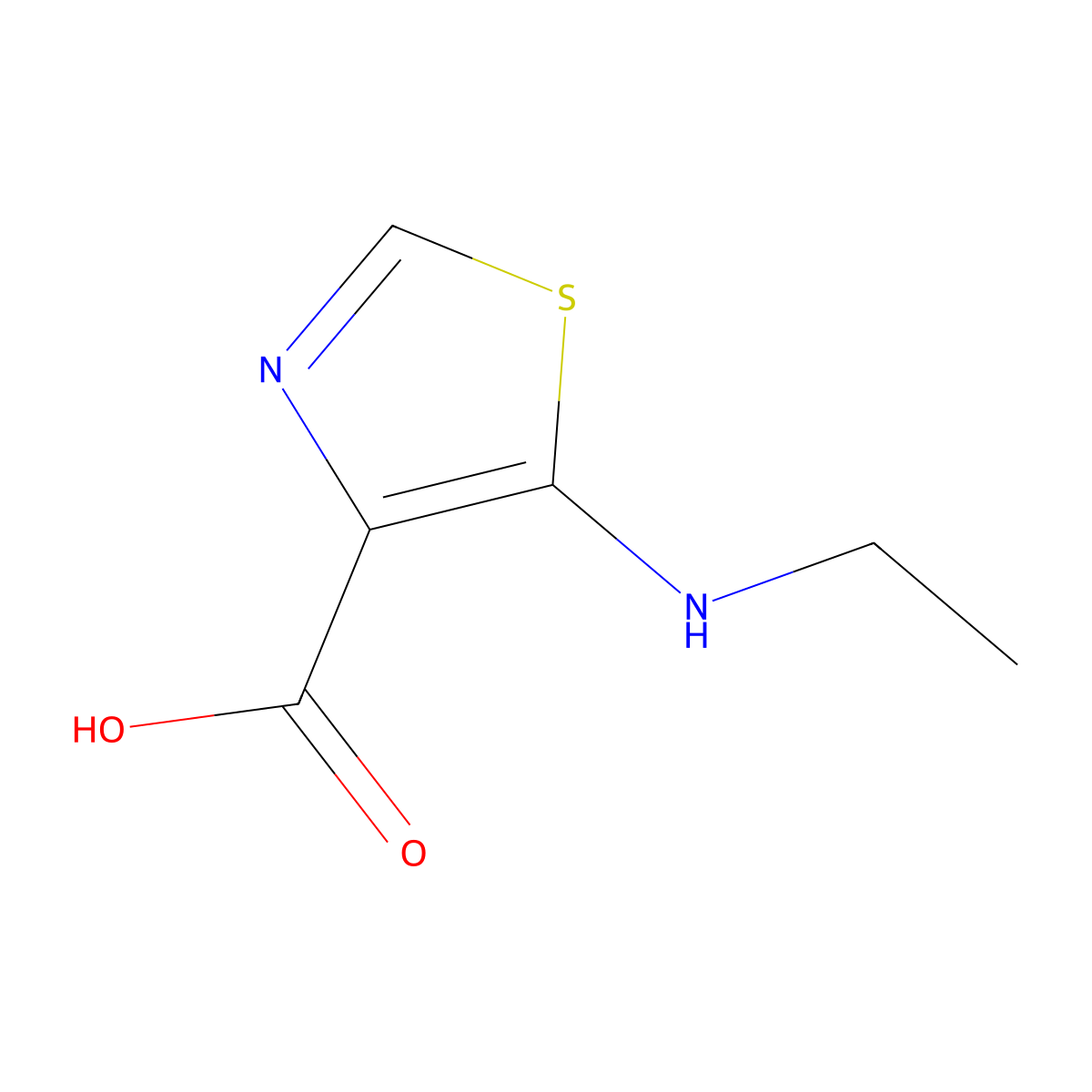 5-(Ethylamino)-1,3-thiazole-4-carboxylic acid molecular structure, CAS 1340058-75-4