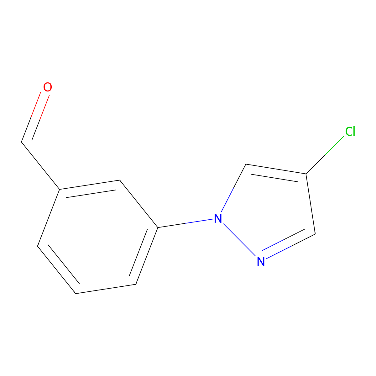 3-(4-Chloro-1H-pyrazol-1-yl)benzaldehyde molecular structure, CAS 1340058-89-0