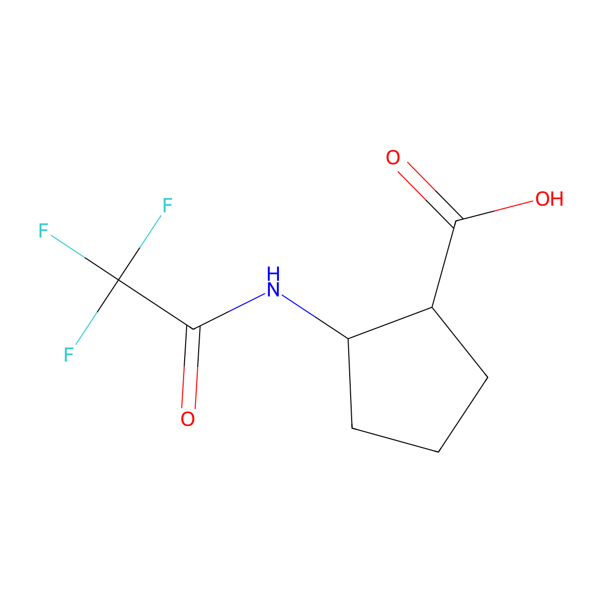 2-(Trifluoroacetamido)cyclopentane-1-carboxylic acid molecular structure, CAS 1340059-87-1