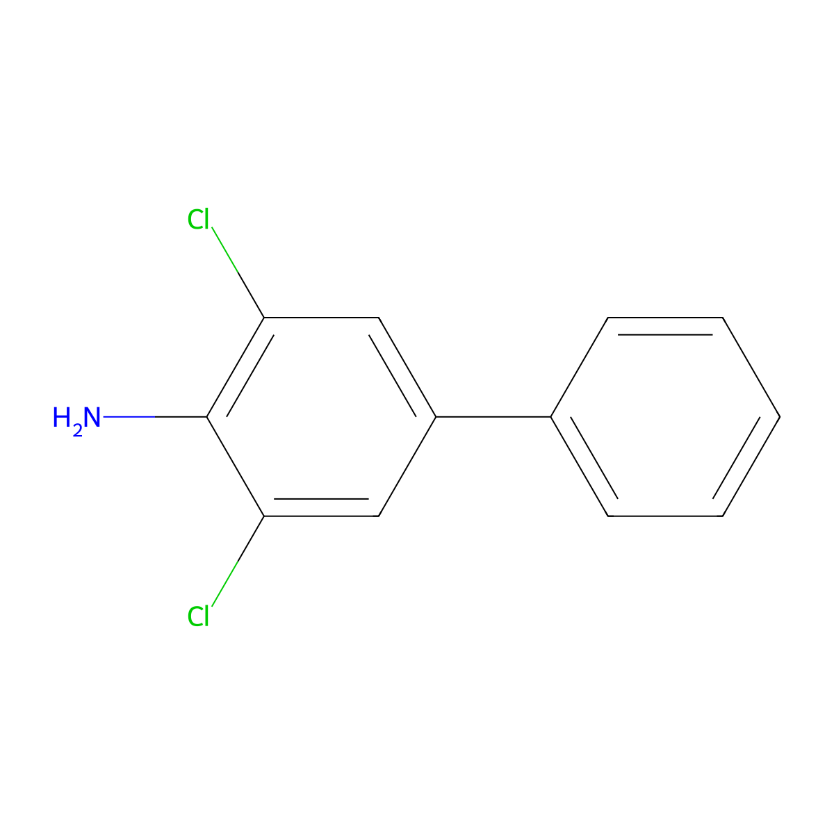 2,6-Dichloro-4-phenylaniline molecular structure, CAS 134006-32-9