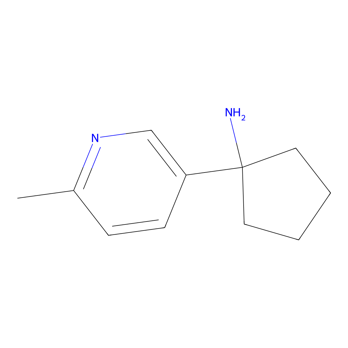 1-(6-Methylpyridin-3-yl)cyclopentan-1-amine molecular structure, CAS 1340060-15-2