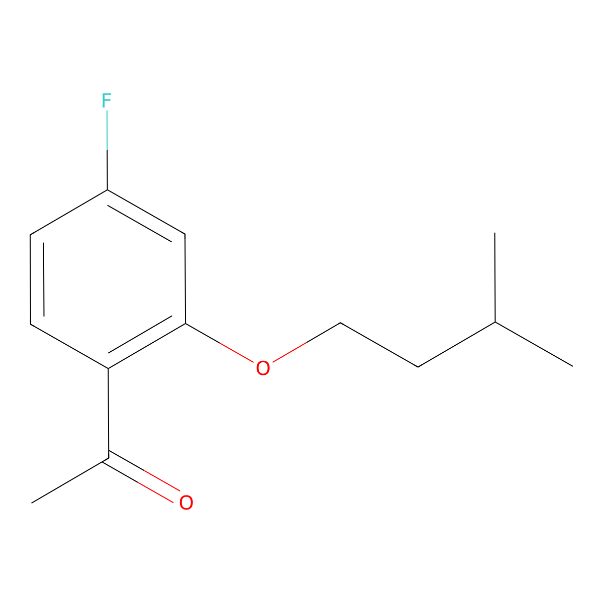 1-(4-Fluoro-2-(isopentyloxy)phenyl)ethanone molecular structure, CAS 1340060-28-7