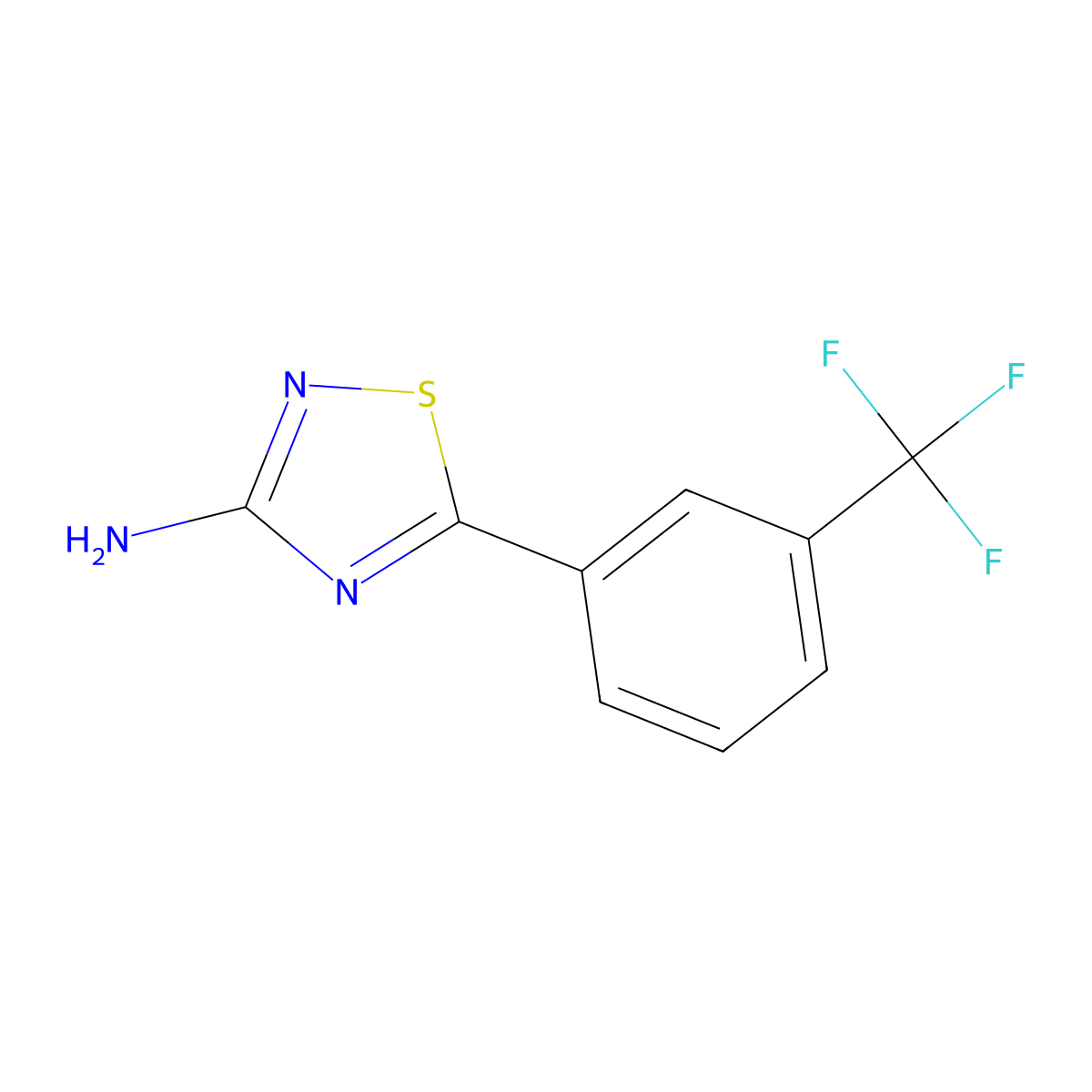 5-[3-(Trifluoromethyl)phenyl]-1,2,4-thiadiazol-3-amine molecular structure, CAS 1340060-73-2