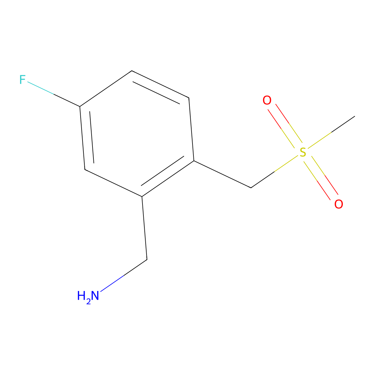 [5-Fluoro-2-(methanesulfonylmethyl)phenyl]methanamine molecular structure, CAS 1340062-88-5