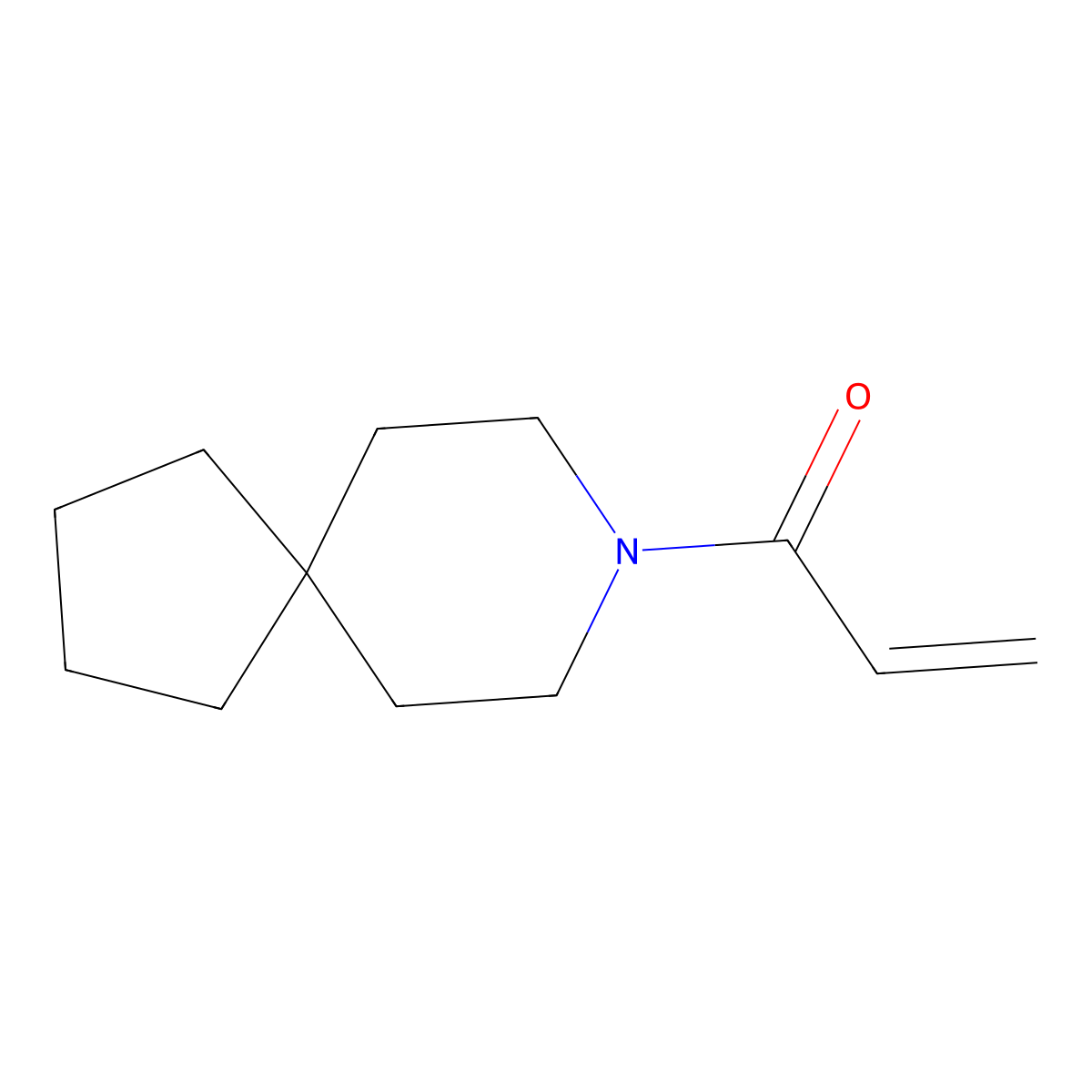 1-{8-Azaspiro[4.5]decan-8-yl}prop-2-en-1-one molecular structure, CAS 1340063-12-8