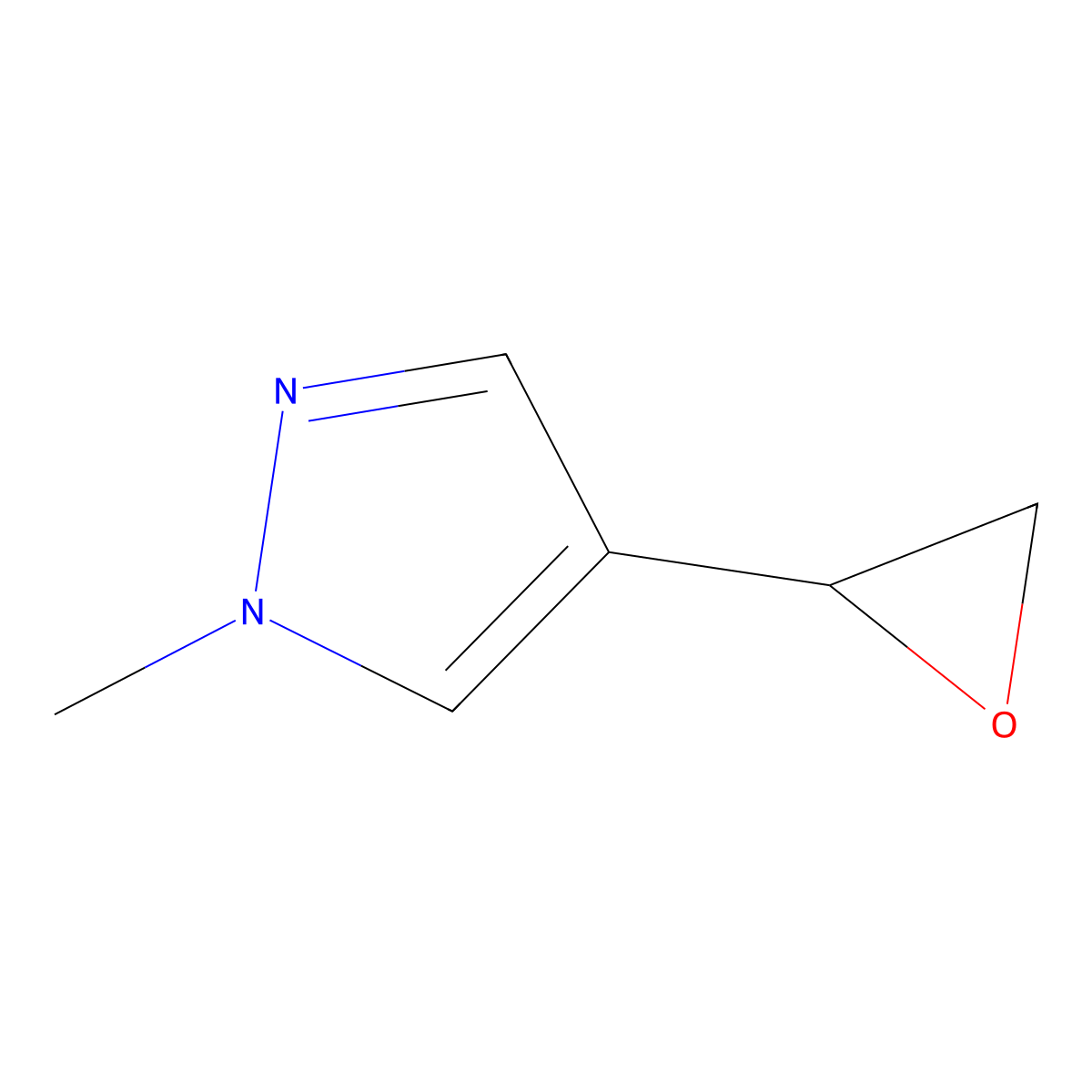 1-methyl-4-(oxiran-2-yl)-1H-pyrazole molecular structure, CAS 1340063-91-3