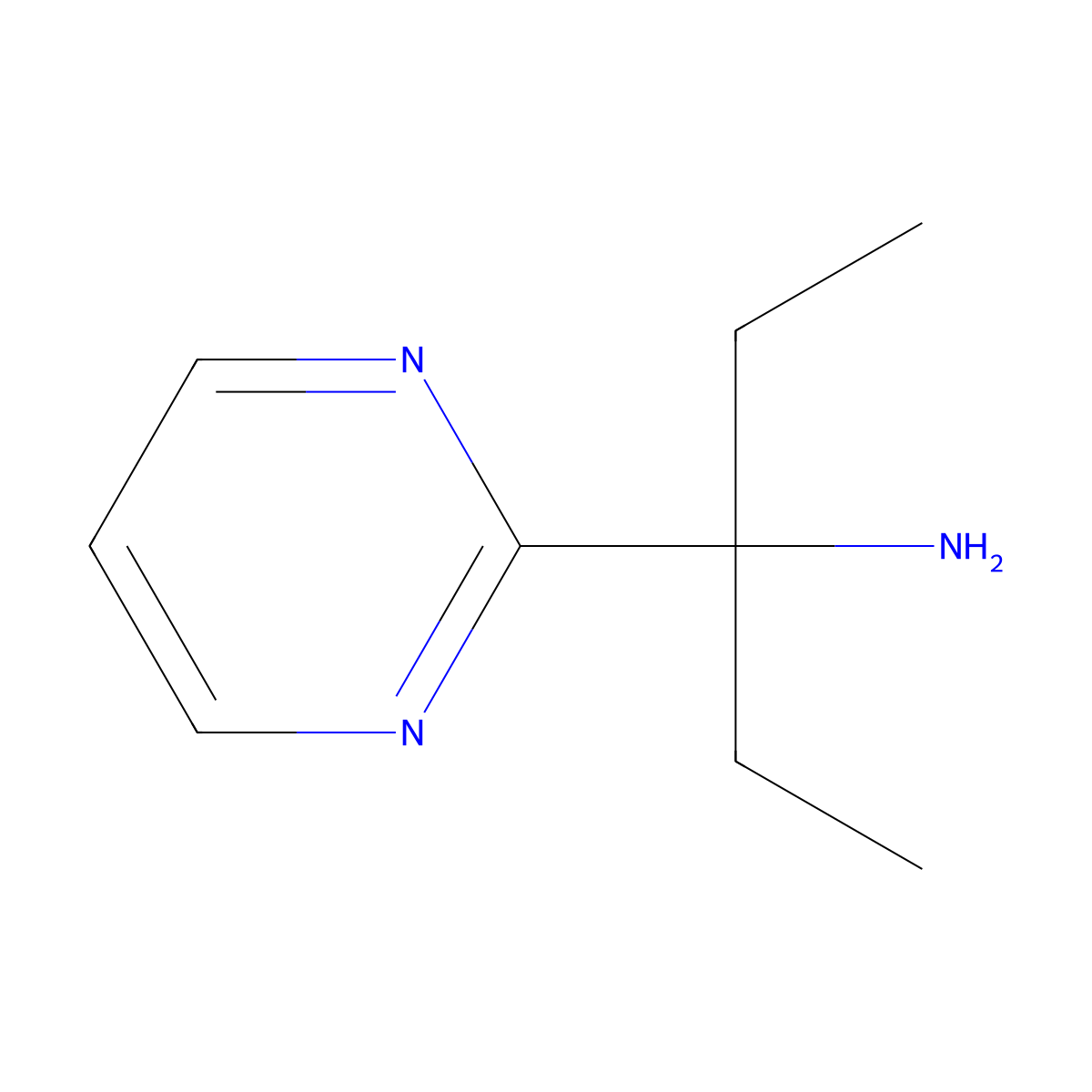 3-(Pyrimidin-2-yl)pentan-3-amine molecular structure, CAS 1340064-58-5