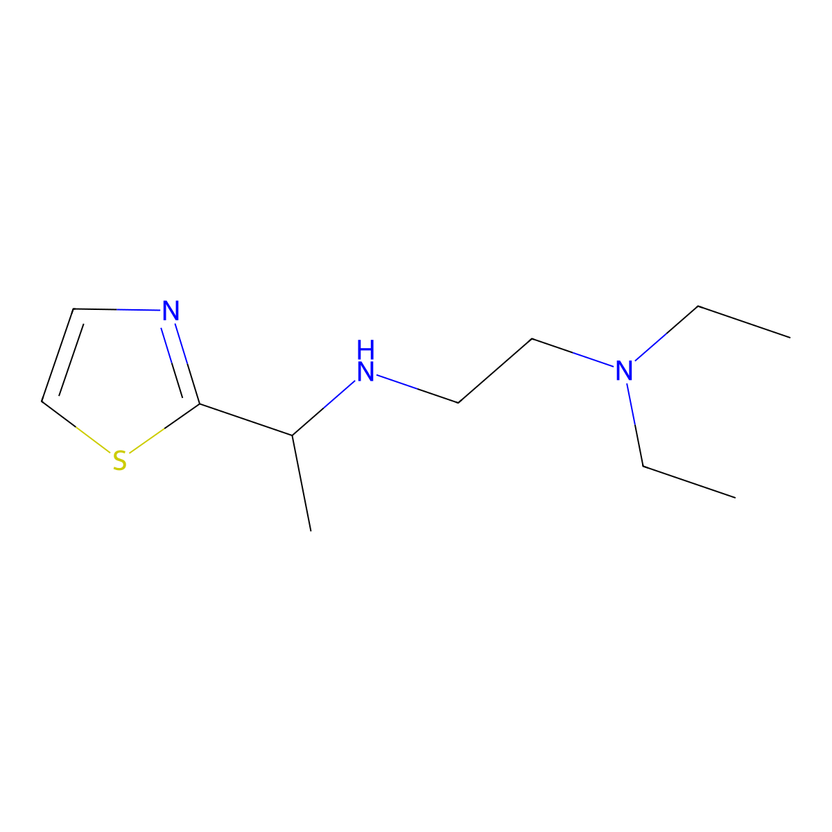 [2-(Diethylamino)ethyl][1-(1,3-thiazol-2-yl)ethyl]amine molecular structure, CAS 1340065-36-2