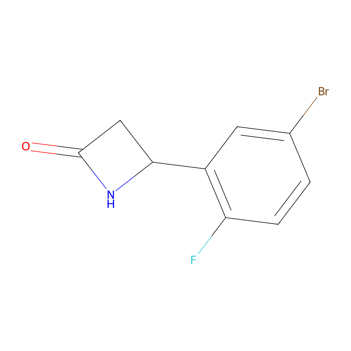4-(5-Bromo-2-fluorophenyl)azetidin-2-one molecular structure, CAS 1340065-84-0