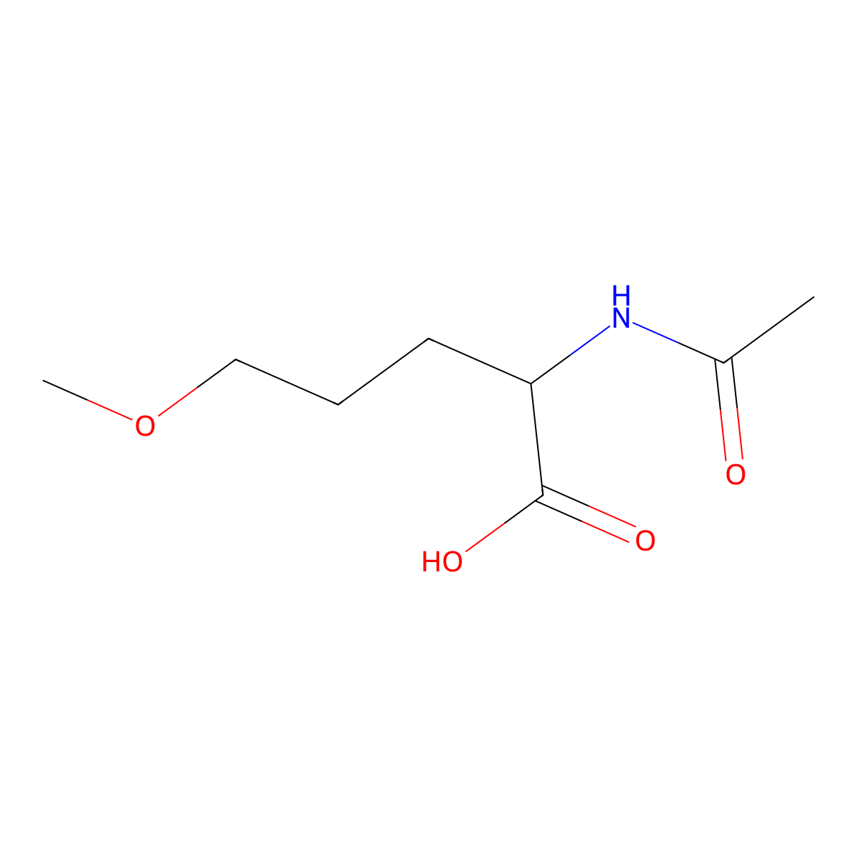 2-Acetamido-5-methoxypentanoic acid molecular structure, CAS 1340066-03-6