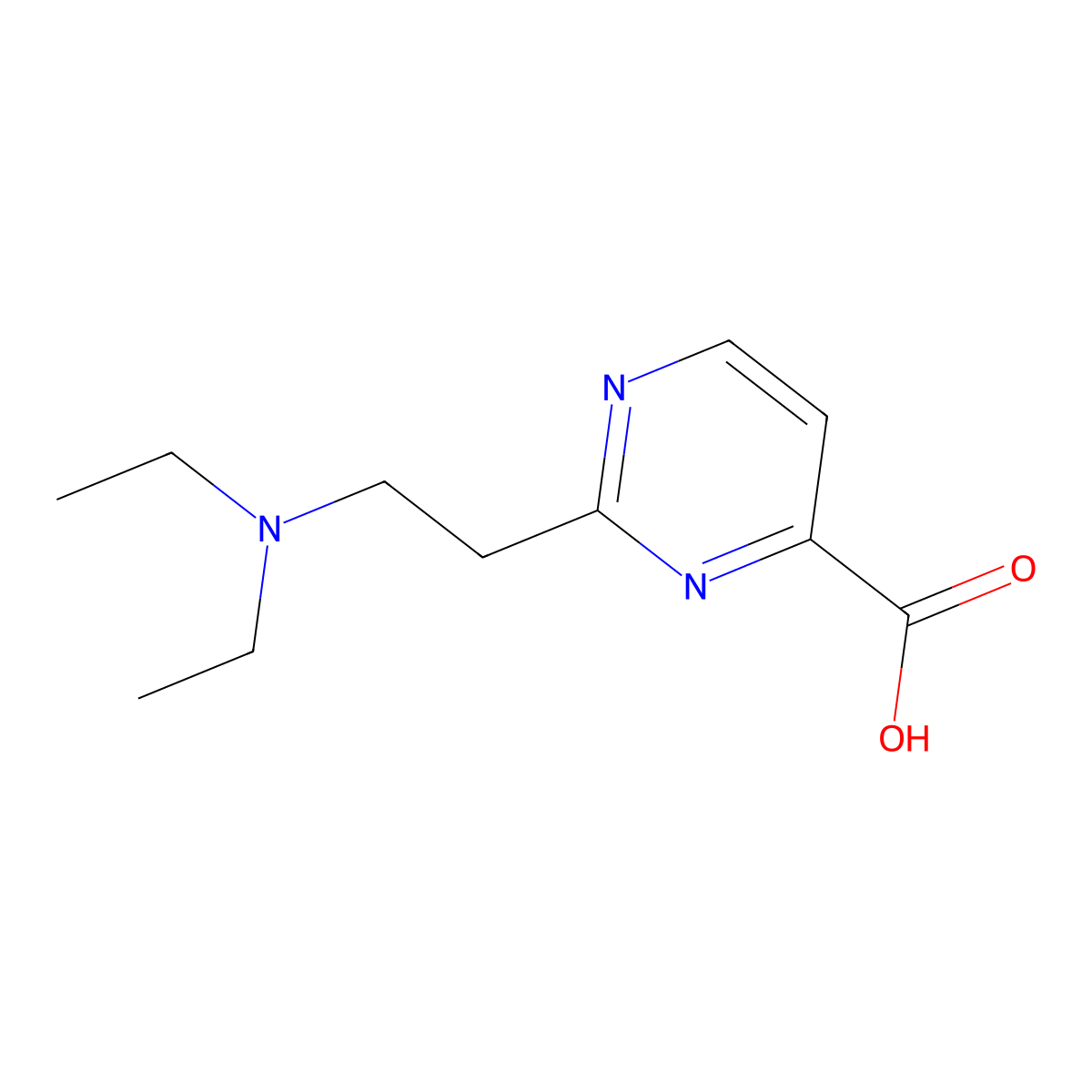 2-(2-(Diethylamino)ethyl)pyrimidine-4-carboxylic acid molecular structure, CAS 1340067-25-5