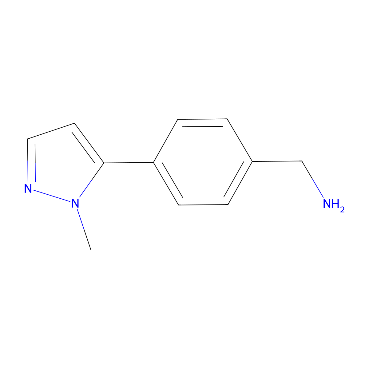 [4-(1-methyl-1H-pyrazol-5-yl)phenyl]methanamine molecular structure, CAS 1340067-67-5