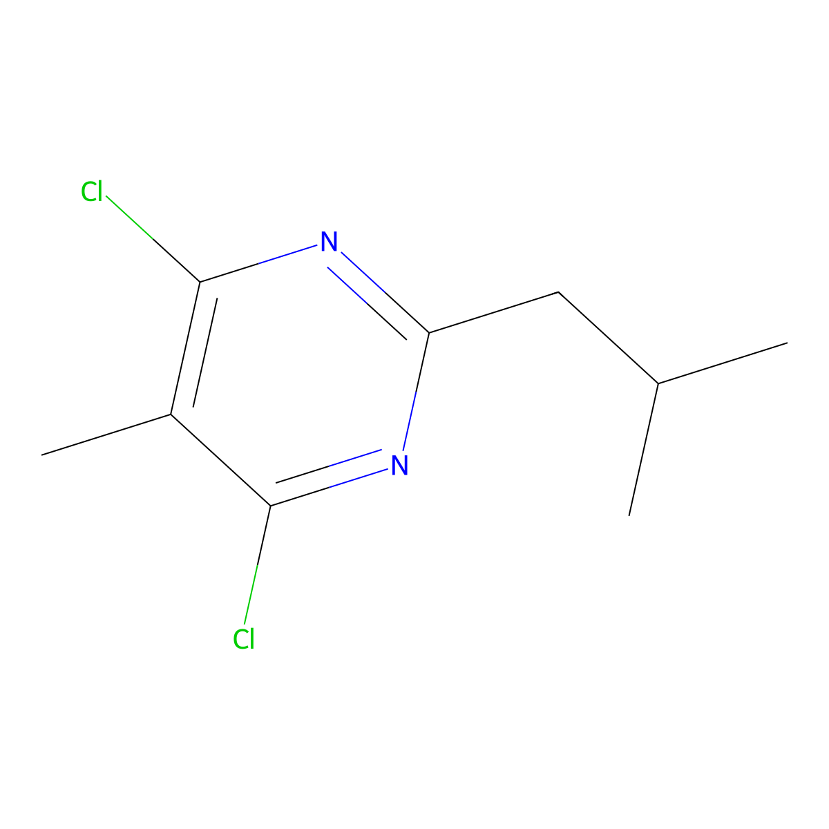 4,6-Dichloro-5-methyl-2-(2-methylpropyl)pyrimidine molecular structure, CAS 1340068-90-7