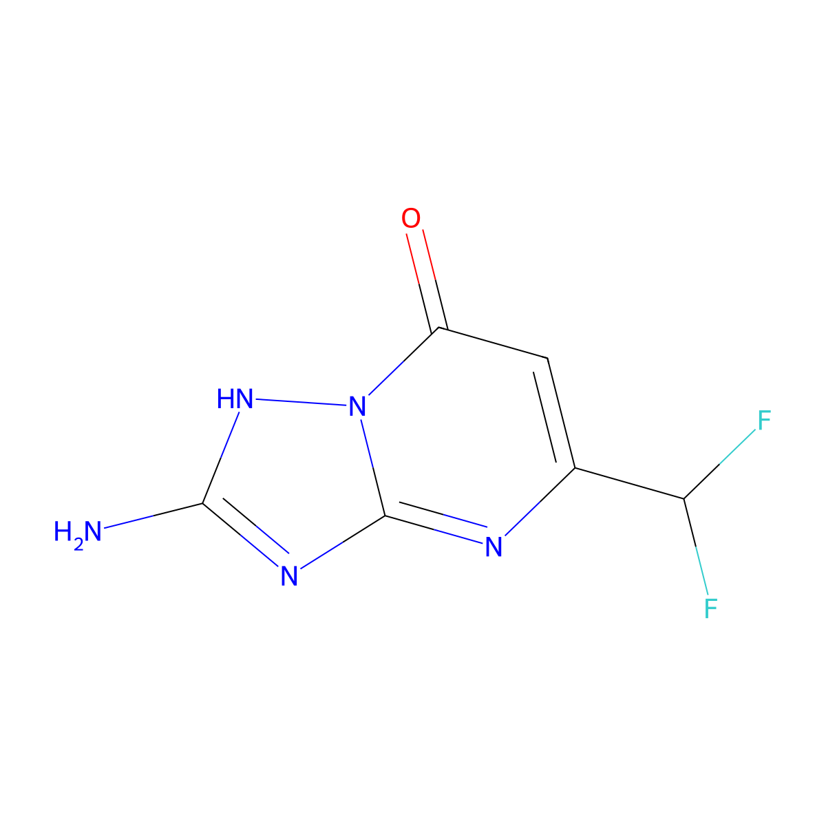 2-amino-5-(difluoromethyl)-3H,7H-[1,2,4]triazolo[1,5-a]pyrimidin-7-one molecular structure, CAS 1340071-05-7