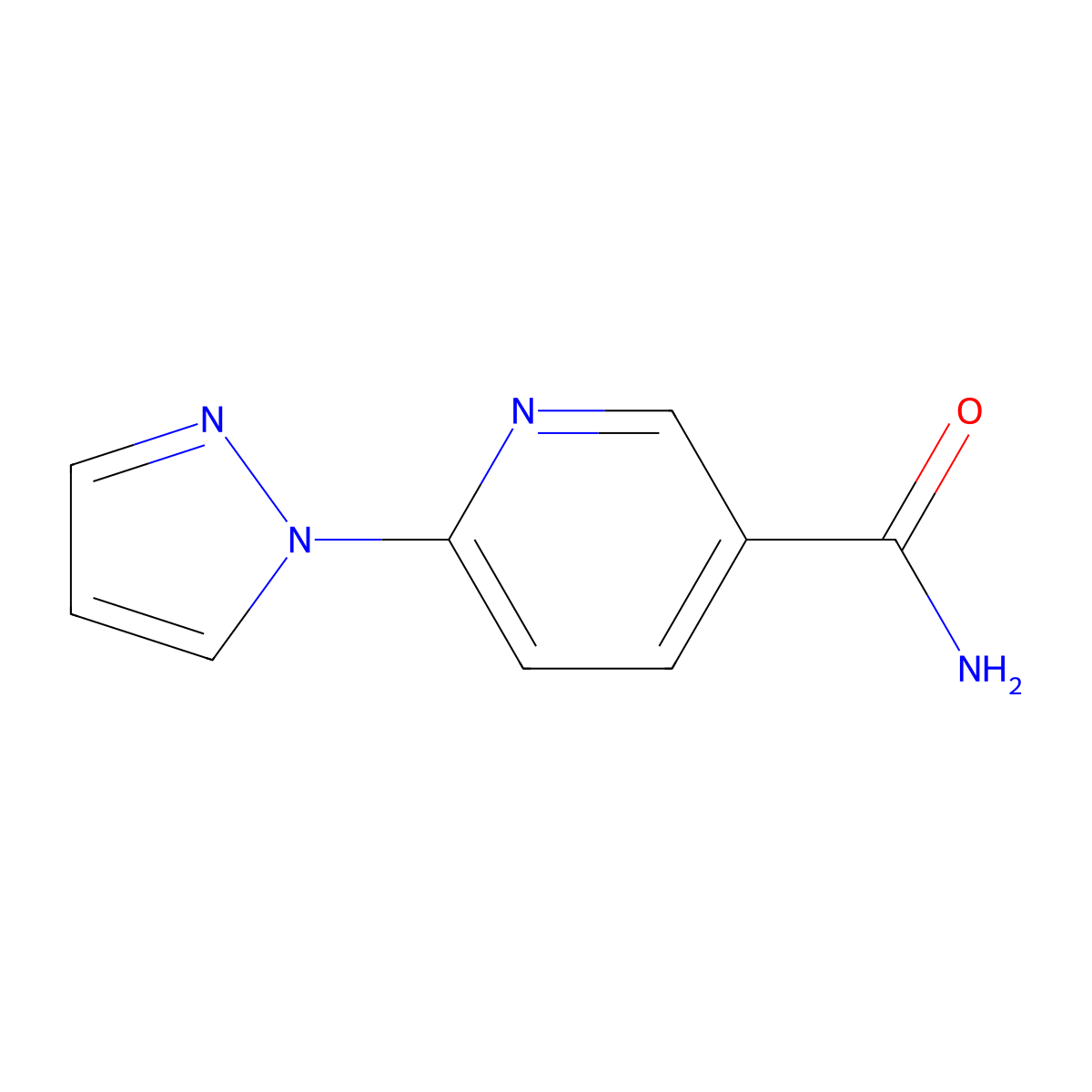 6-(1H-pyrazol-1-yl)nicotinamide molecular structure, CAS 1340071-82-0