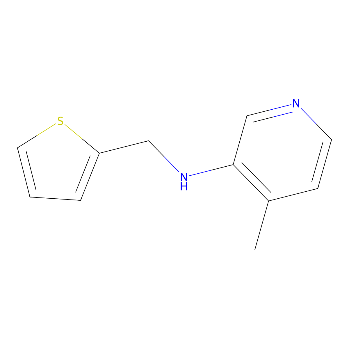 4-methyl-N-(thiophen-2-ylmethyl)pyridin-3-amine molecular structure, CAS 1340072-33-4