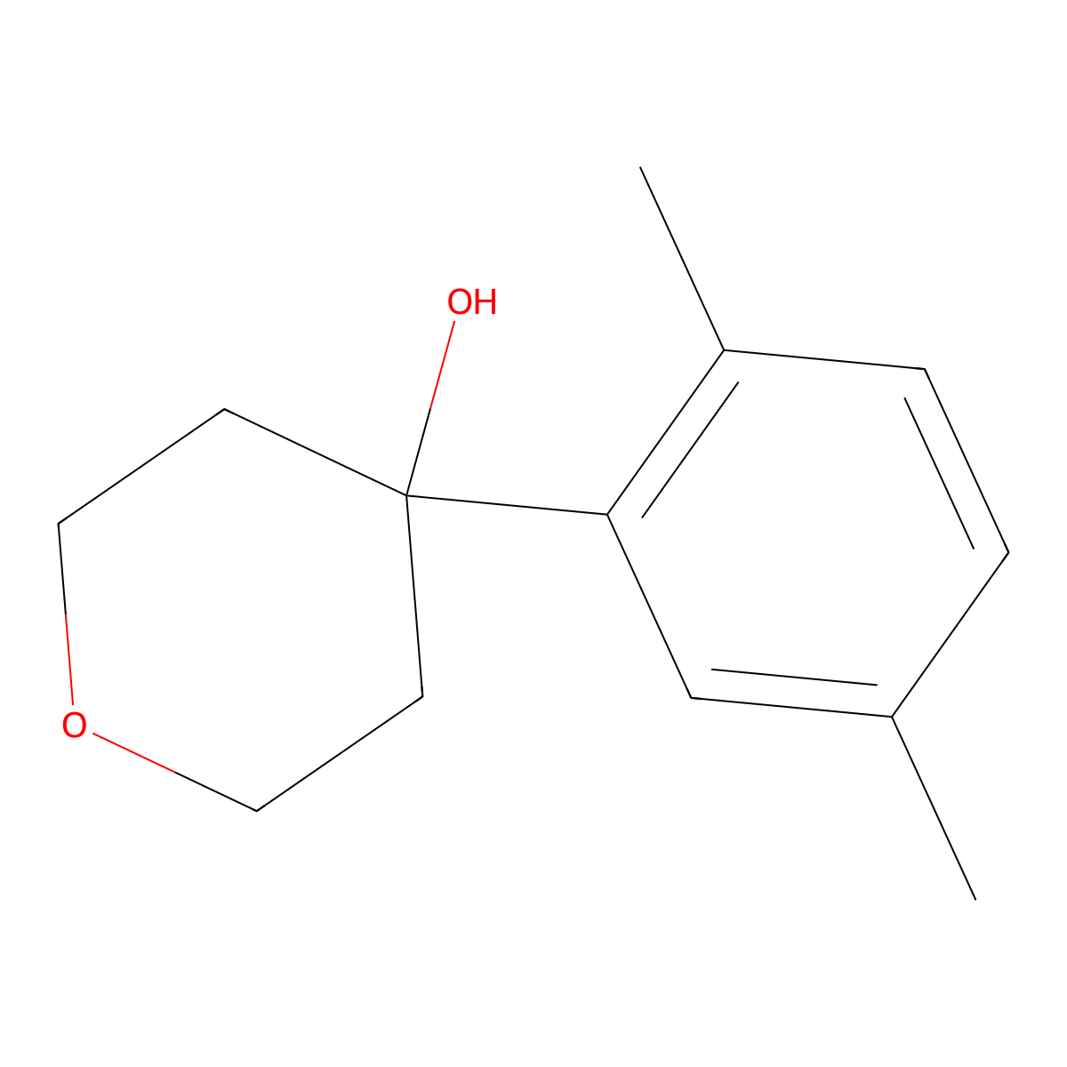 4-(2,5-Dimethylphenyl)oxan-4-ol molecular structure, CAS 1340076-13-2