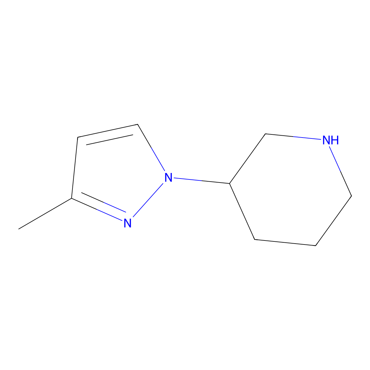 3-(3-Methyl-1H-pyrazol-1-yl)piperidine molecular structure, CAS 1340076-73-4