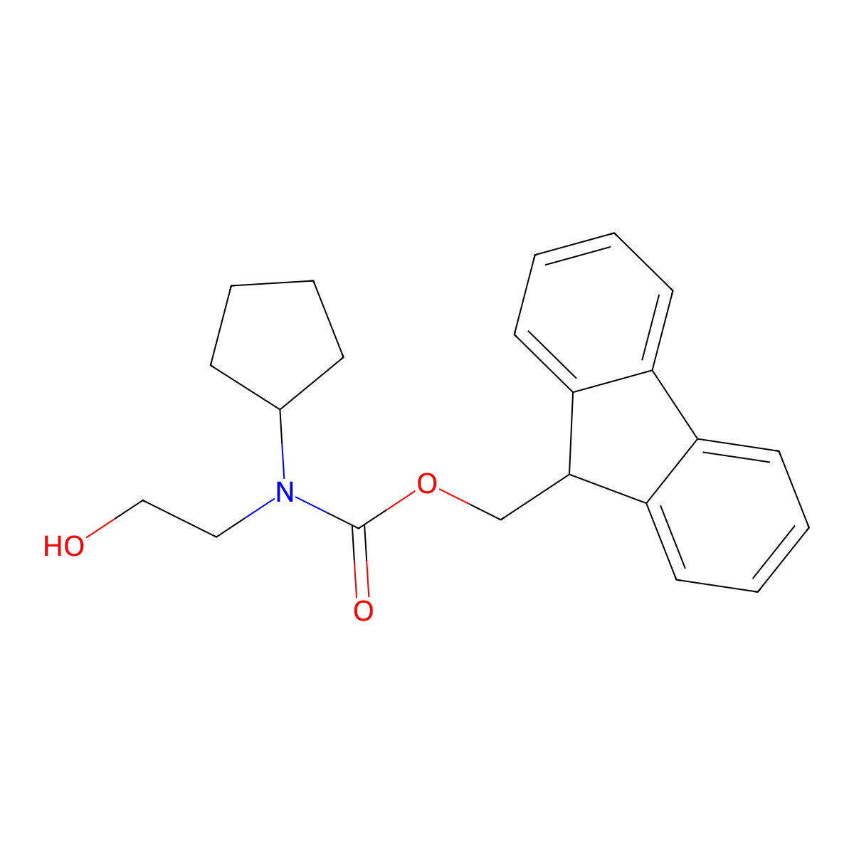 (9H-fluoren-9-yl)methyl N-cyclopentyl-N-(2-hydroxyethyl)carbamate molecular structure, CAS 1340076-99-4