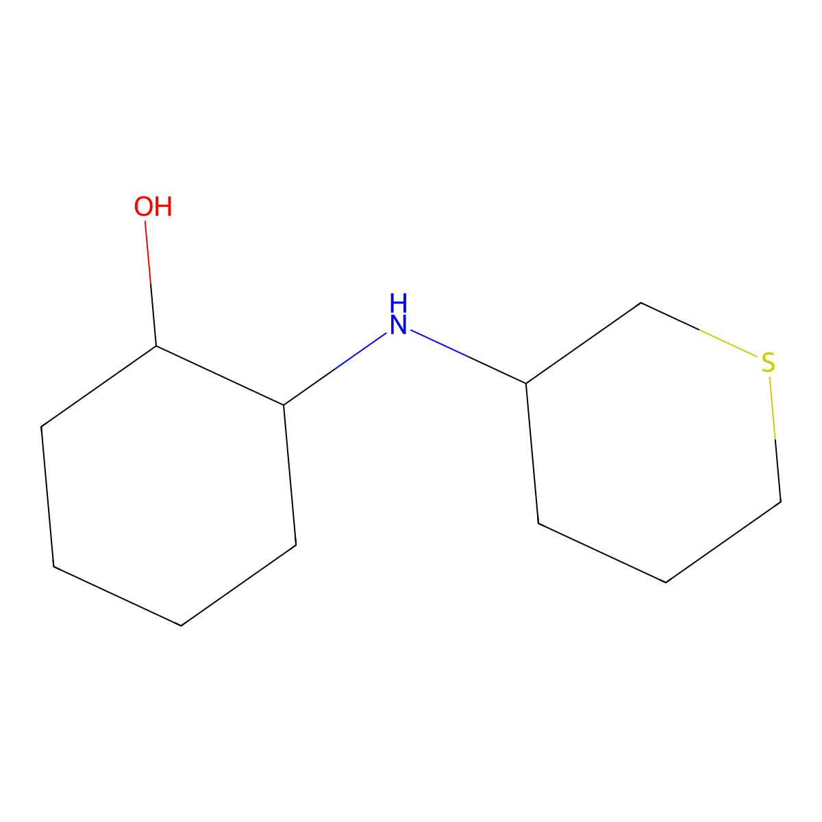 2-[(Thian-3-yl)amino]cyclohexan-1-ol molecular structure, CAS 1340080-35-4