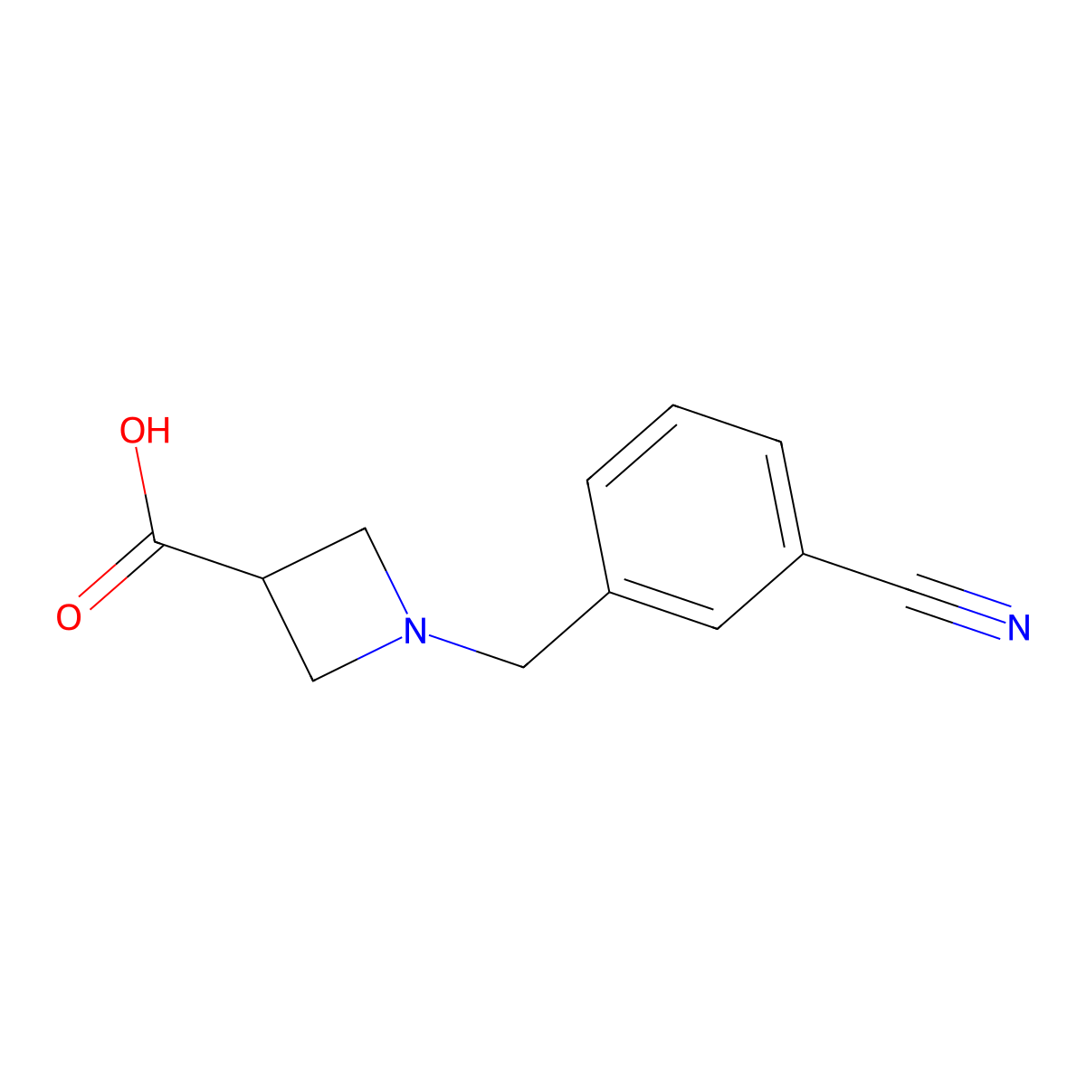1-[(3-Cyanophenyl)methyl]azetidine-3-carboxylic acid molecular structure, CAS 1340080-49-0