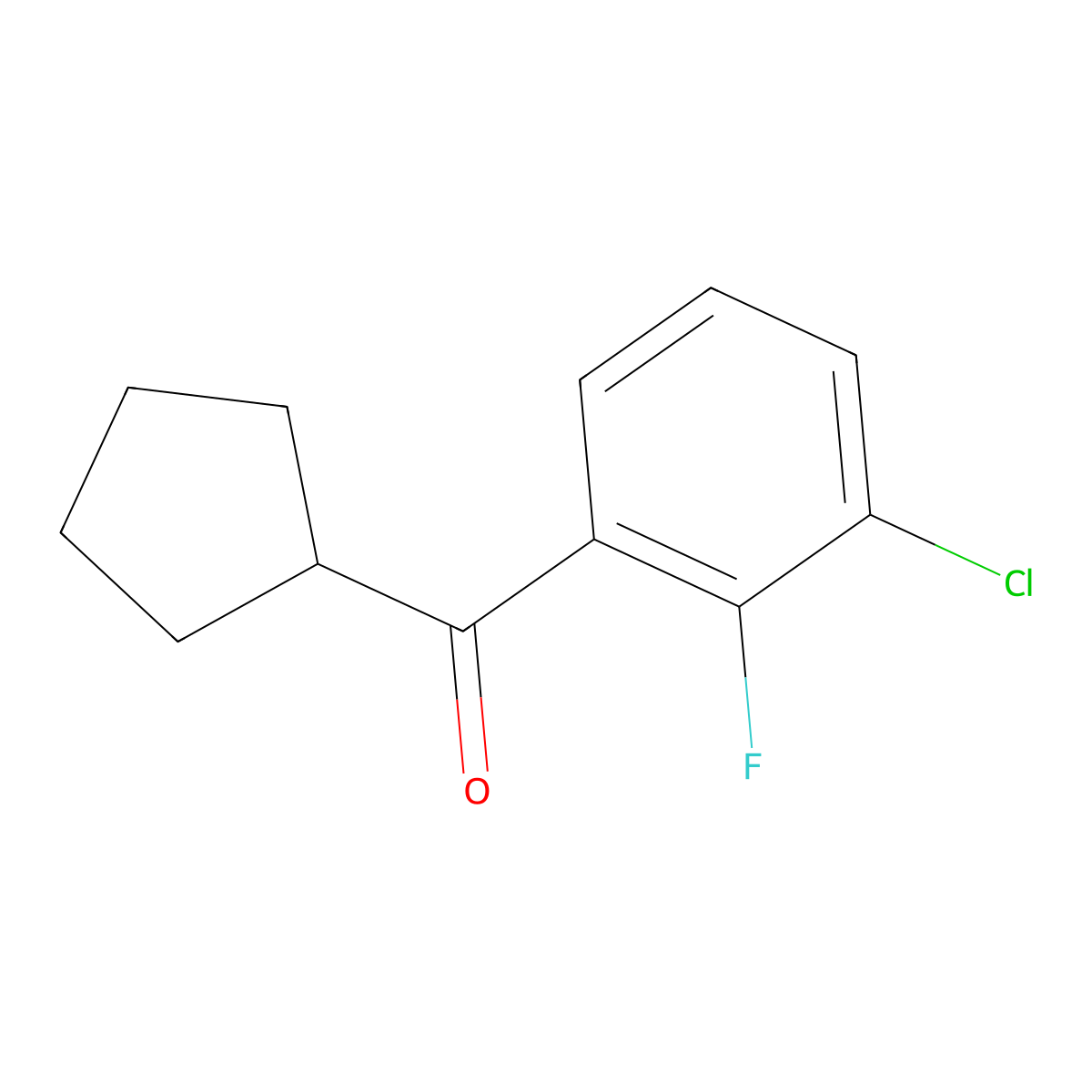 (3-Chloro-2-fluorophenyl)cyclopentylmethanone molecular structure, CAS 1340081-19-7