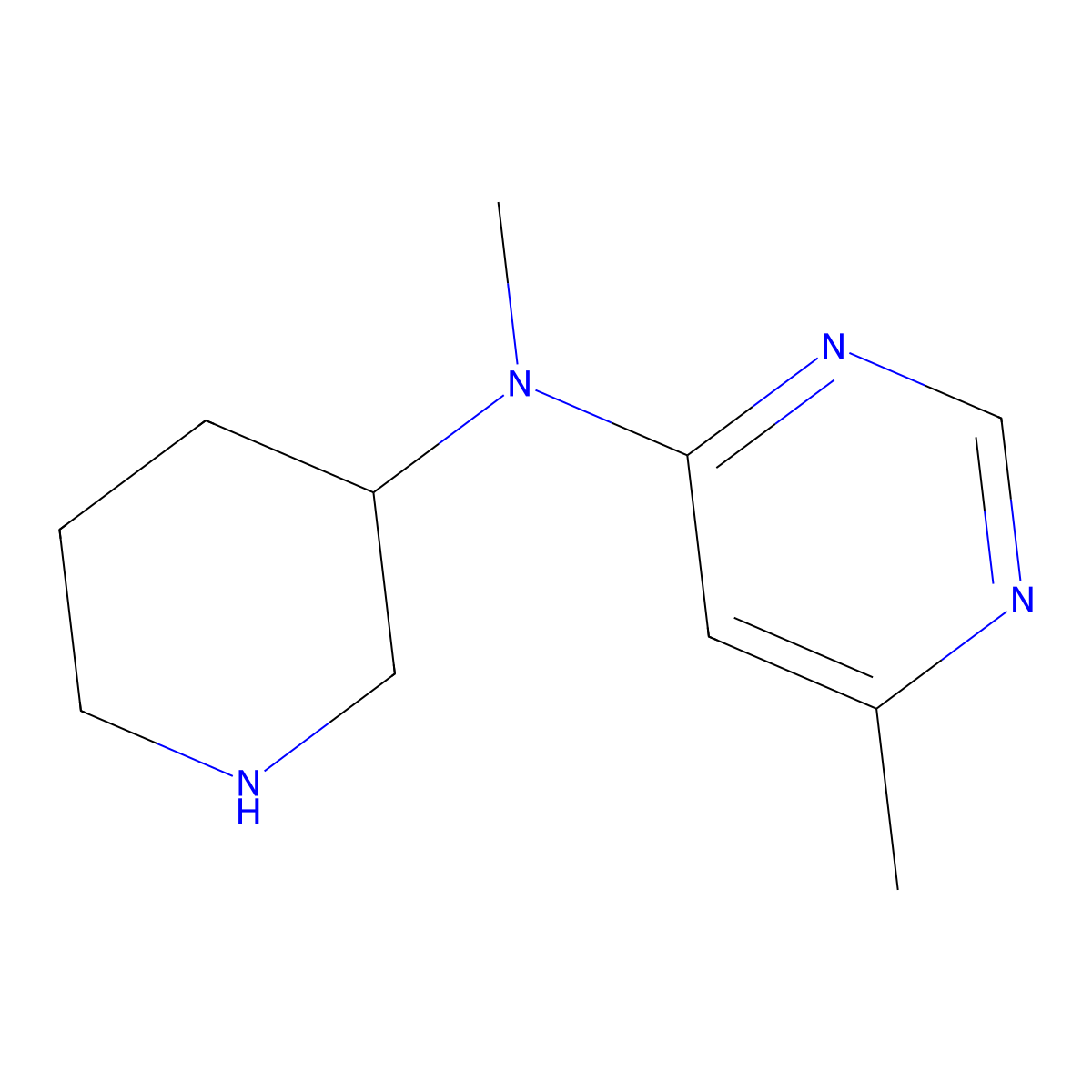 N,6-dimethyl-N-(piperidin-3-yl)pyrimidin-4-amine molecular structure, CAS 1340083-97-7