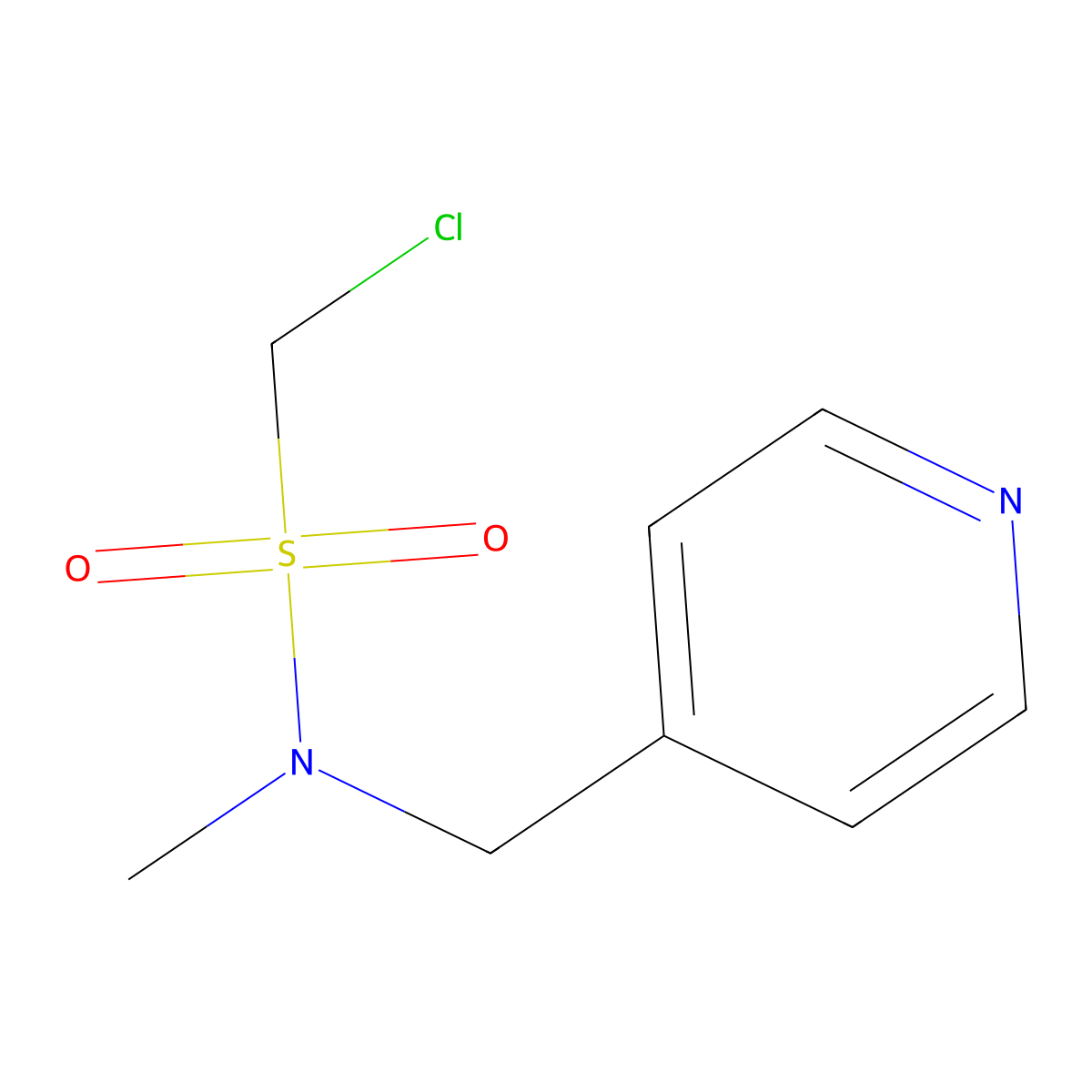 1-chloro-N-methyl-N-(pyridin-4-ylmethyl)methanesulfonamide molecular structure, CAS 1340086-61-4