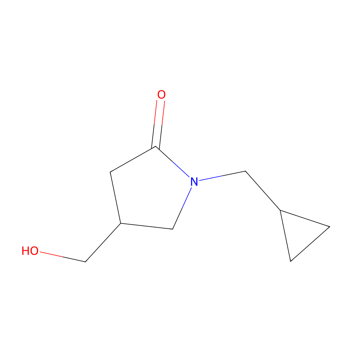 1-(Cyclopropylmethyl)-4-(hydroxymethyl)pyrrolidin-2-one molecular structure, CAS 1340087-67-3
