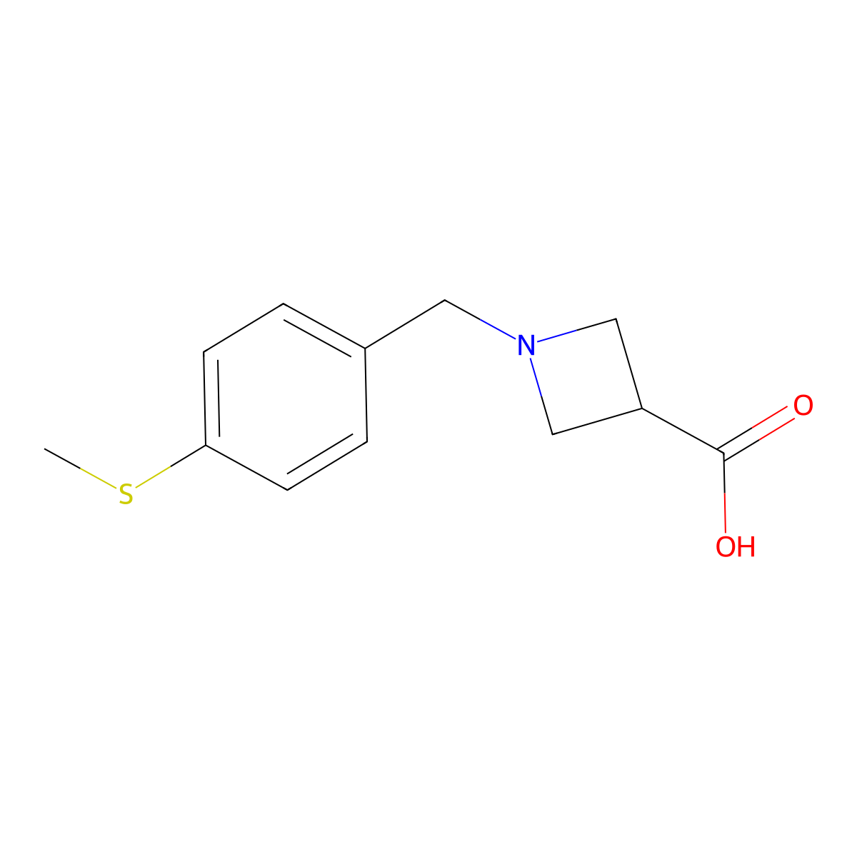 1-{[4-(Methylsulfanyl)phenyl]methyl}azetidine-3-carboxylic acid molecular structure, CAS 1340088-46-1