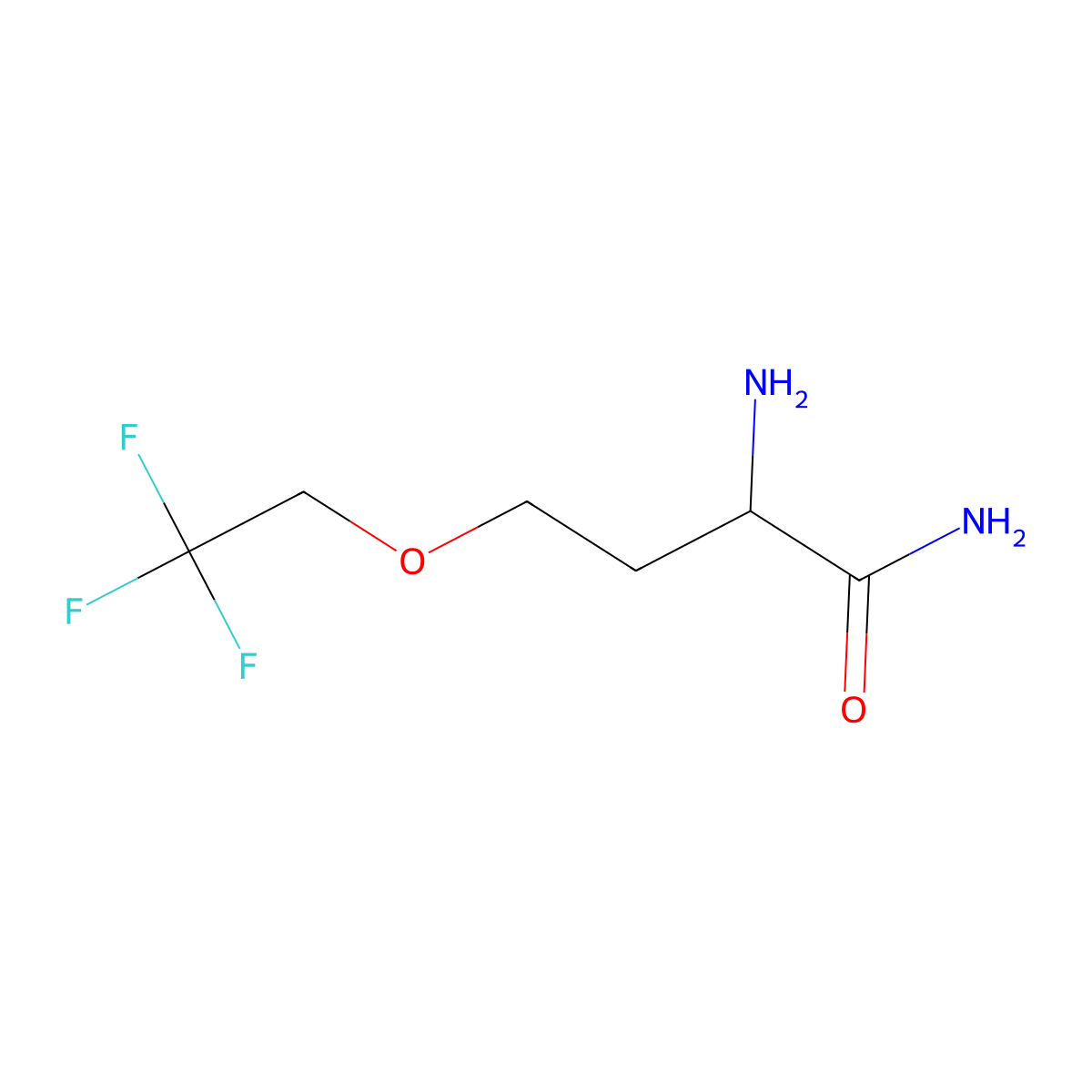 2-Amino-4-(2,2,2-trifluoroethoxy)butanamide molecular structure, CAS 1340089-30-6
