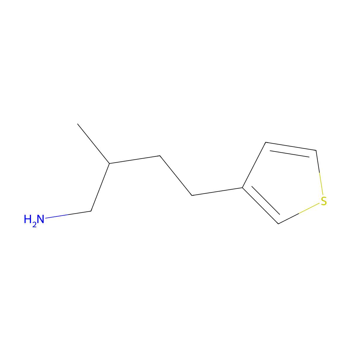 2-Methyl-4-(thiophen-3-yl)butan-1-amine molecular structure, CAS 1340089-37-3